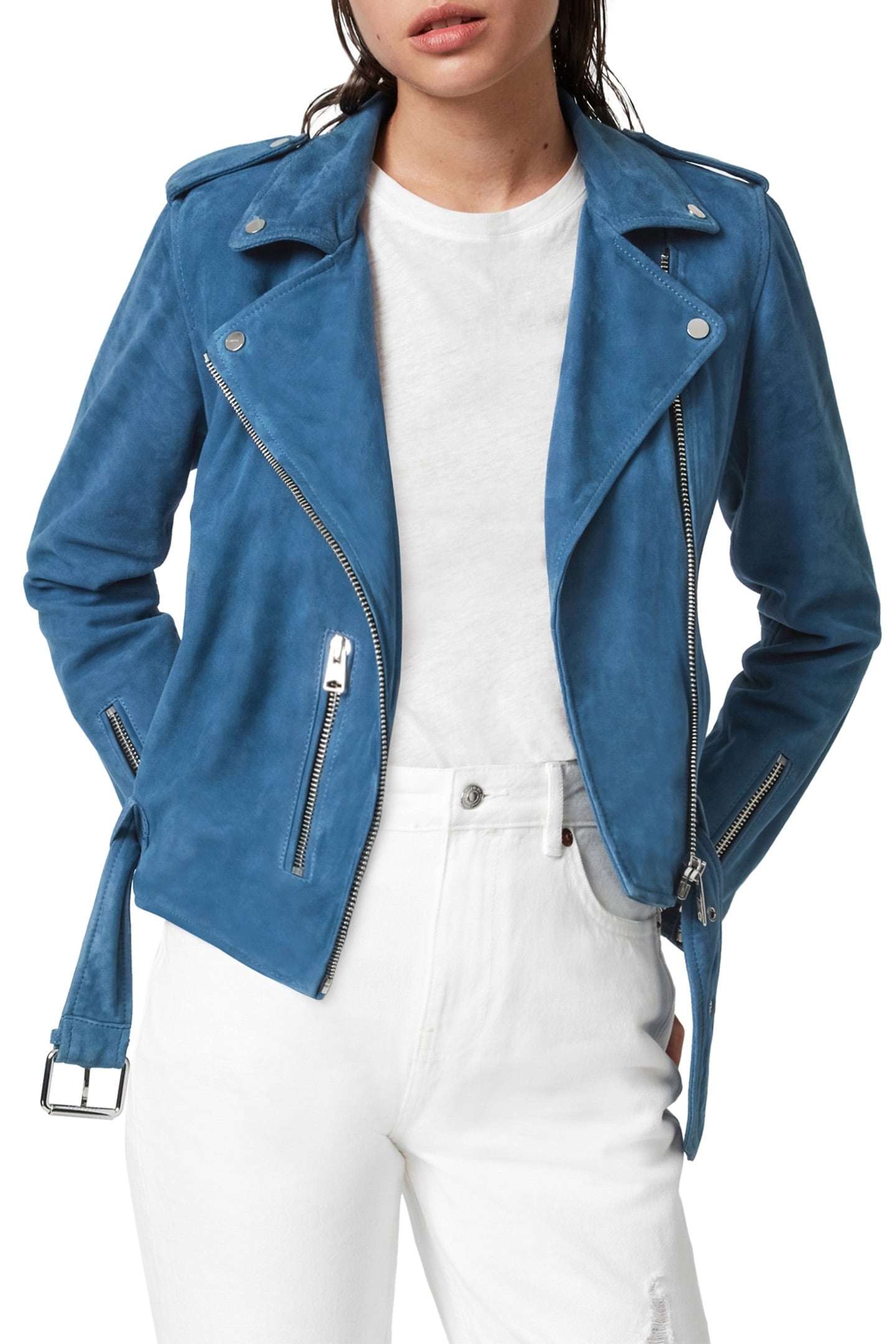 SUEDE BALFERN BIKER COBALT BLUE 1