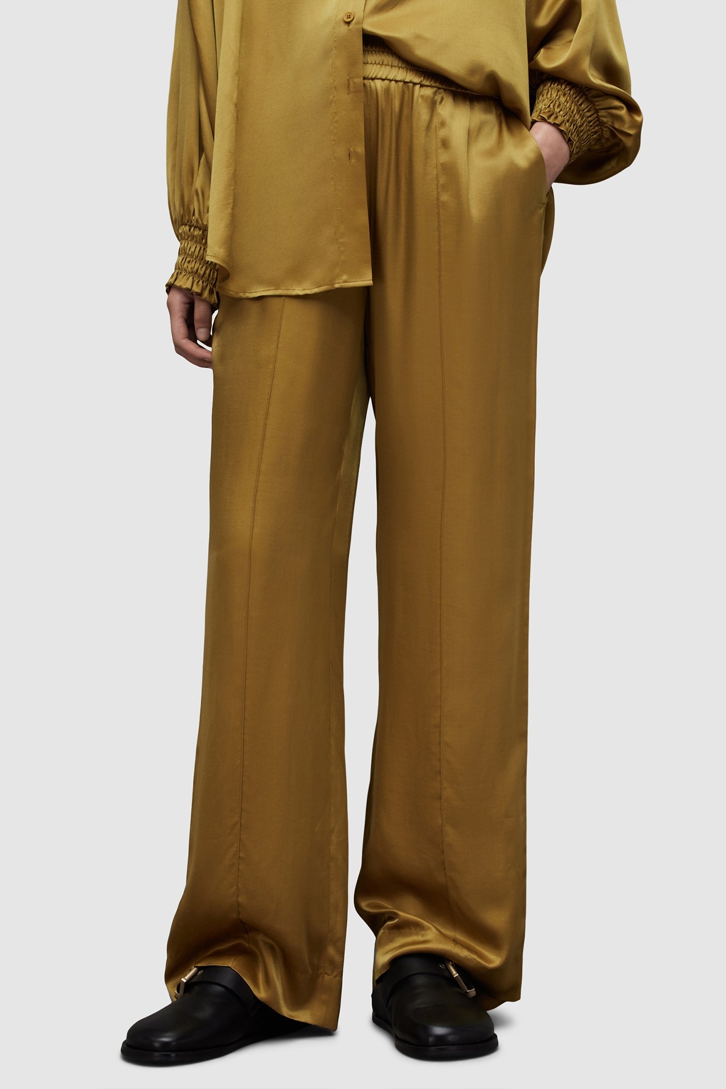 CHARLI TROUSERS ECRU OLIVE GREEN 1