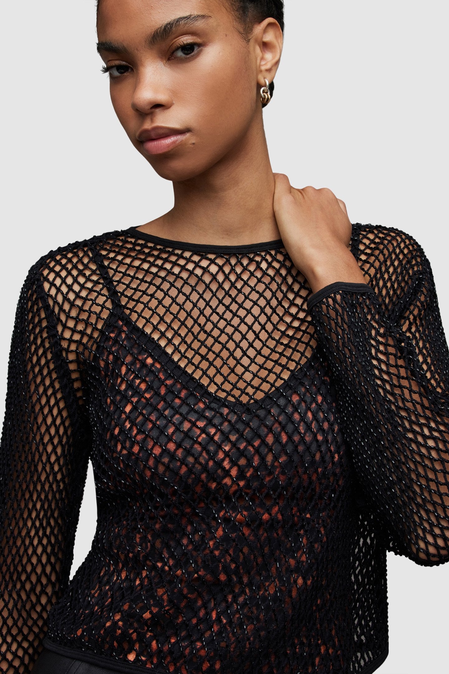 ROSALIE ANITA TOP BLACK/BROWN 7