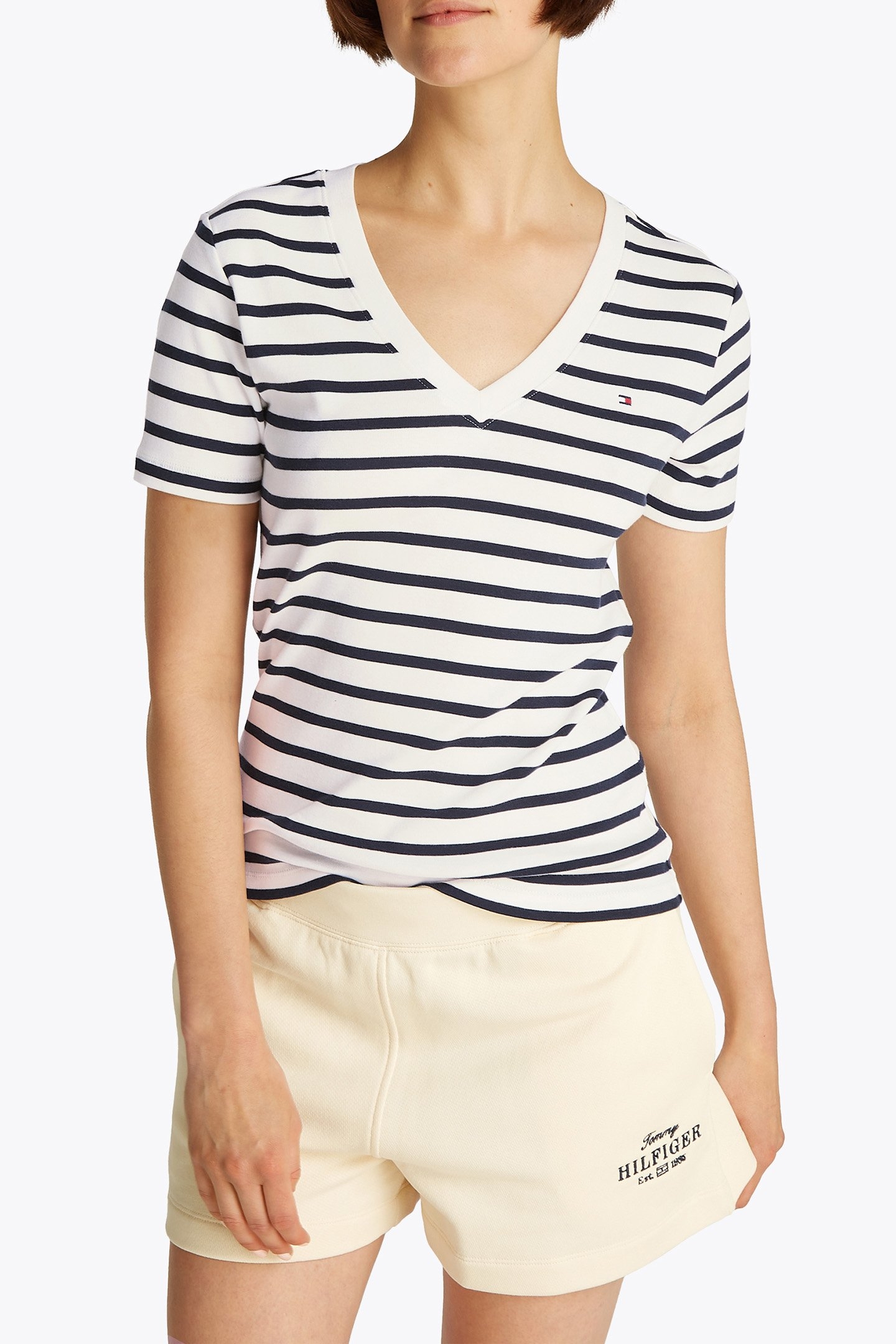 SLIM FIT CODY V-NECK SHORT SLEEVE T-SHIRT DARK NIGHT NAVY 1