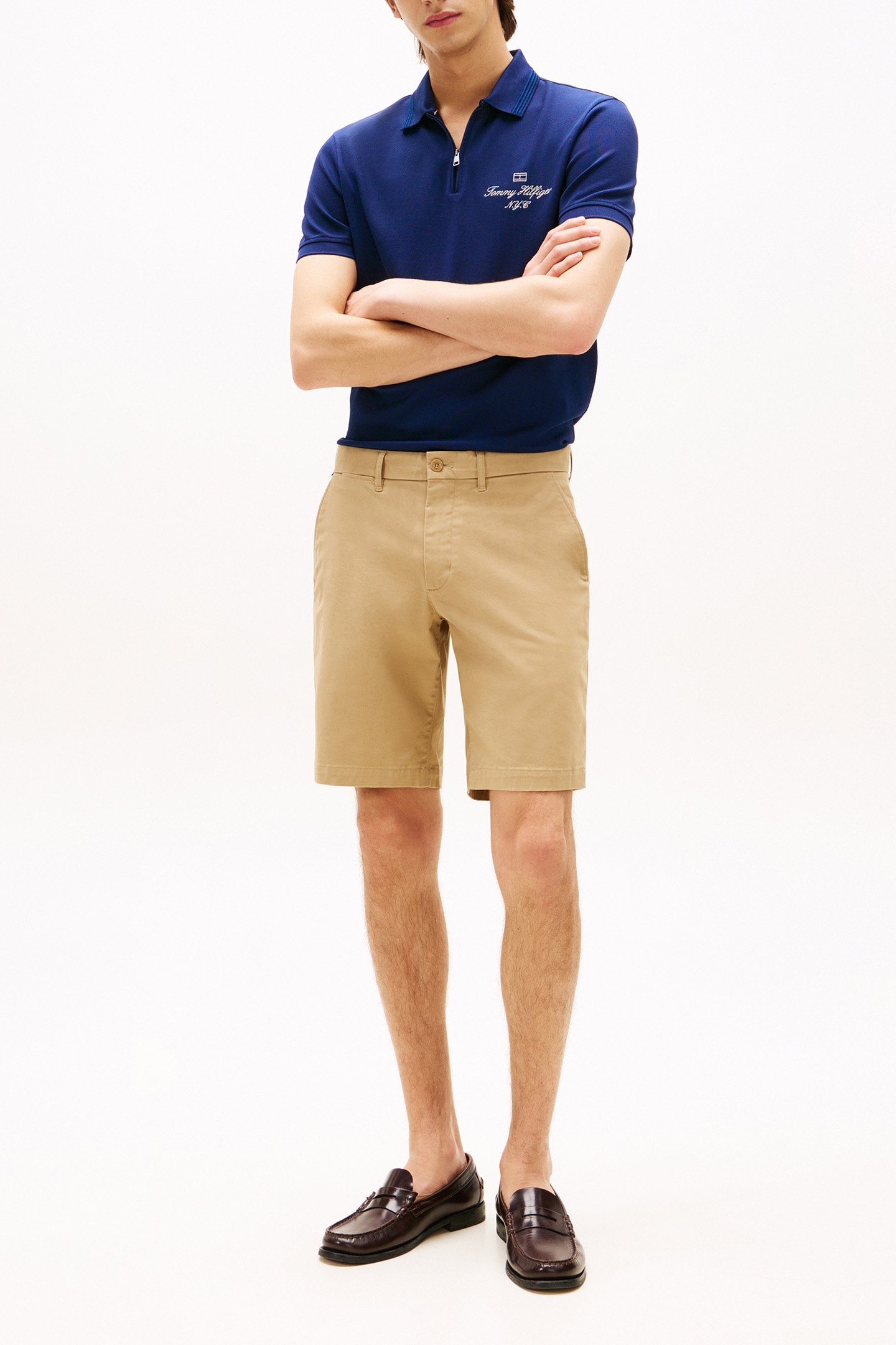 MERCERISED PIQUE ZIP PREPPY NAVY 2