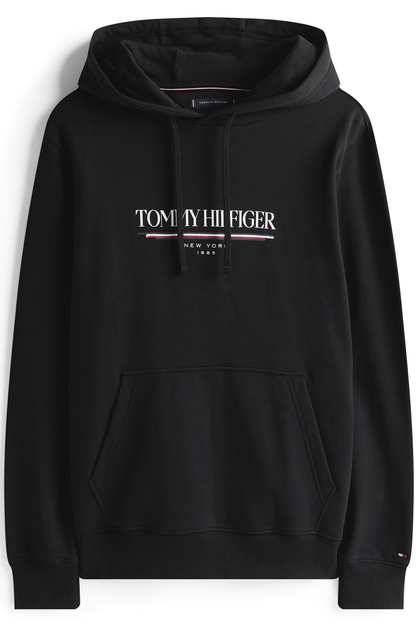 SLIM FIT LONG SLEEVE HOODIE, BLACK 4