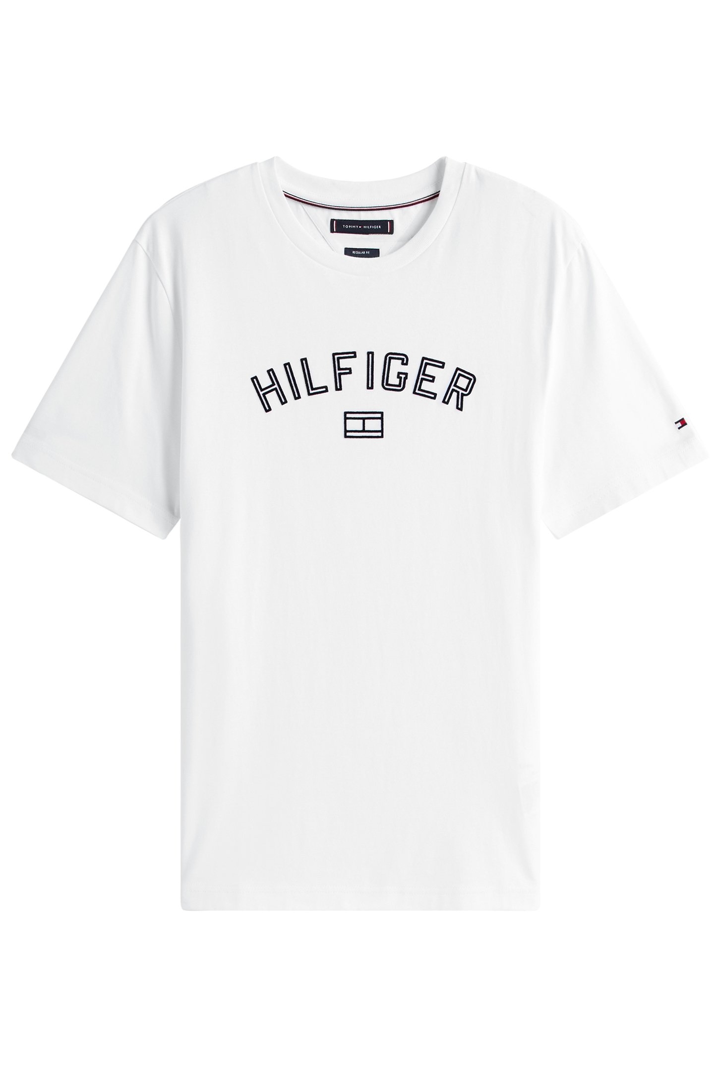 HILFIGER FLOCK TEE REGULAR FIT T-SHIRT WHITE 4