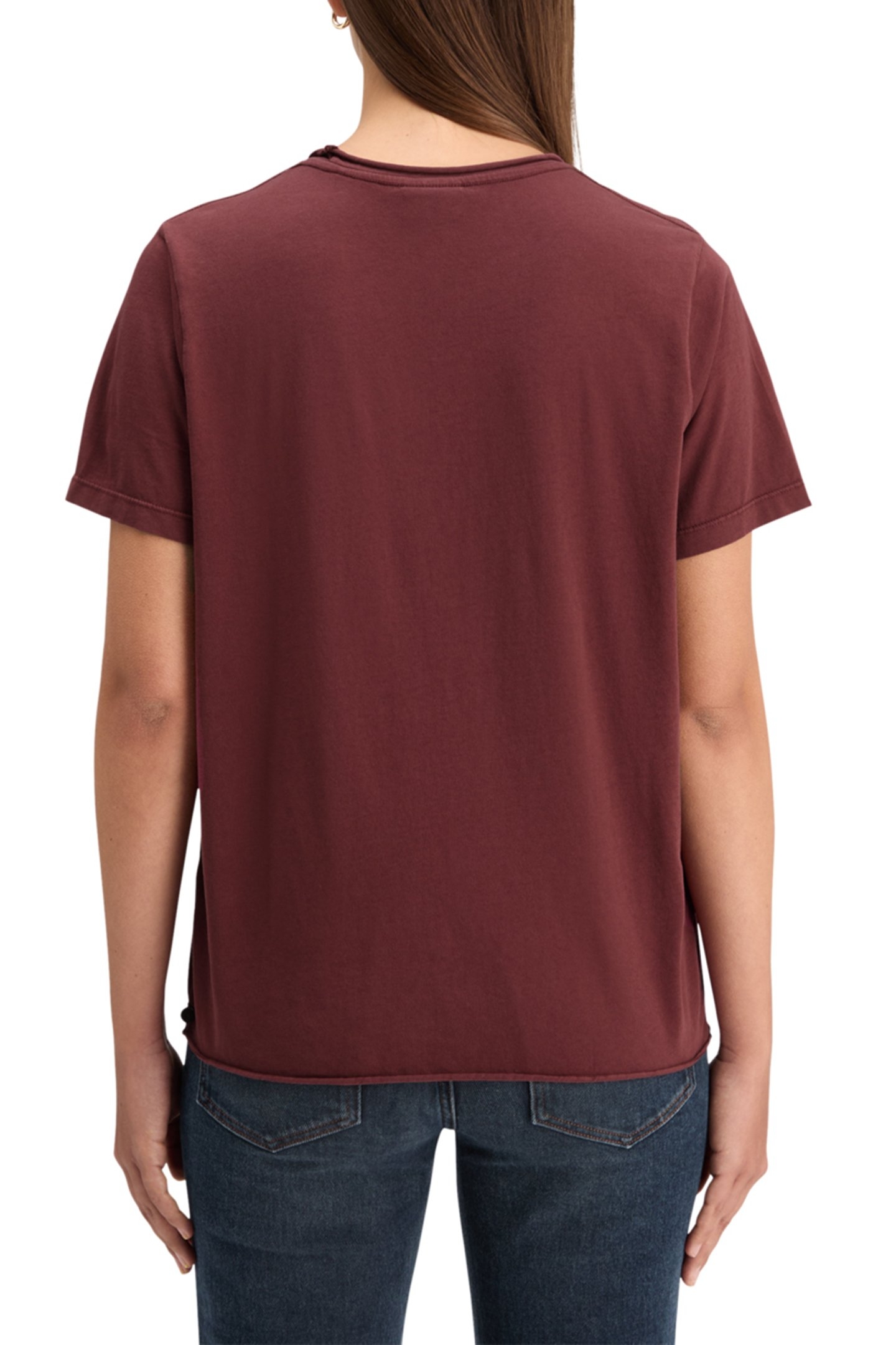 WASHED WITH CHEST ARTWORK RELAXED FIT T-SHIRT RICH MAHOGANY 2