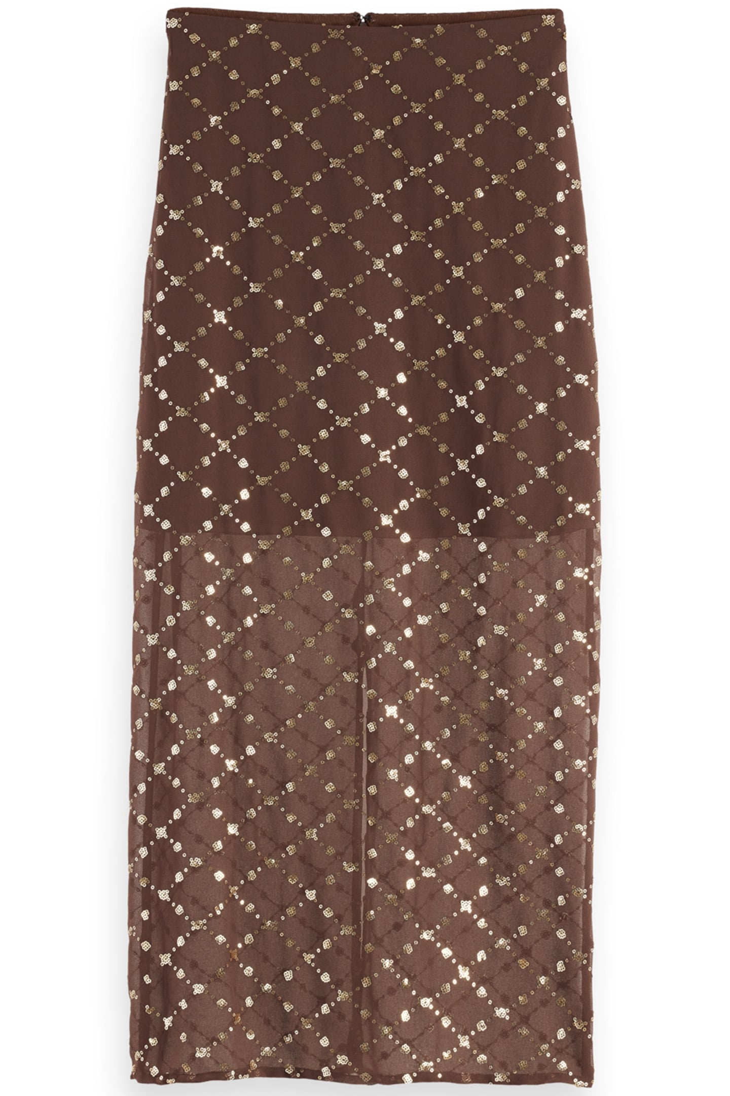 TUBE SKIRT WITH EMBELLISHMENTS COFFEE 1