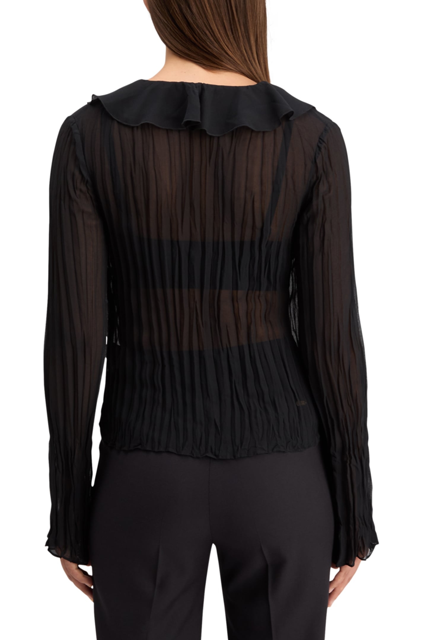 RUFFLED TOP EVENING BLACK 2