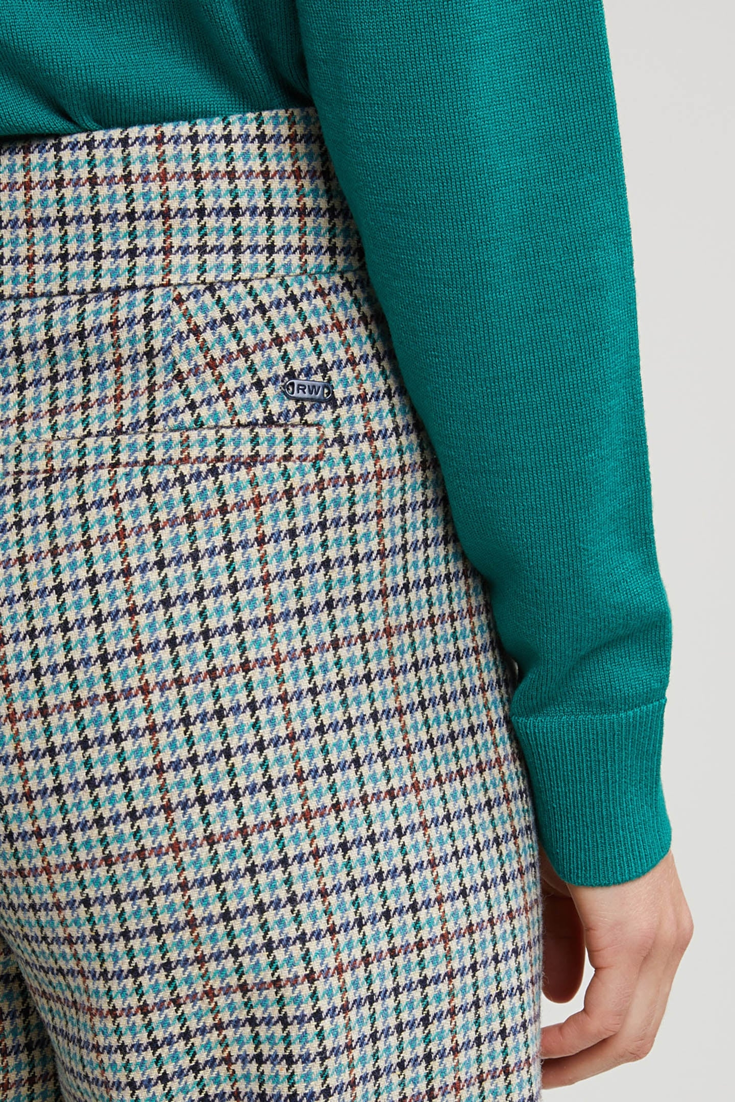 MULTI CHECKED WIDE LEG PANTS 4