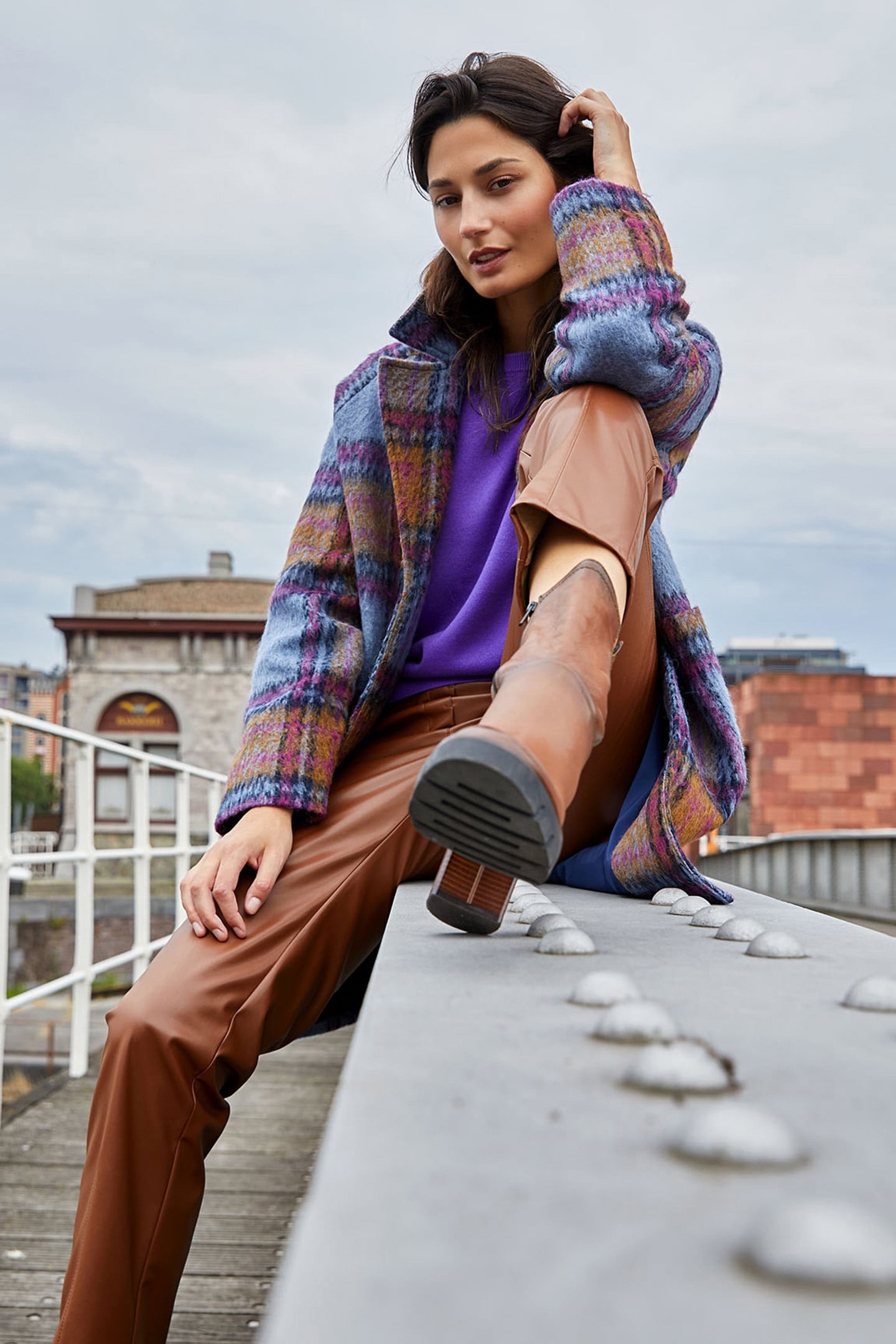 BROWN VEGAN LEATHER PANTS 5