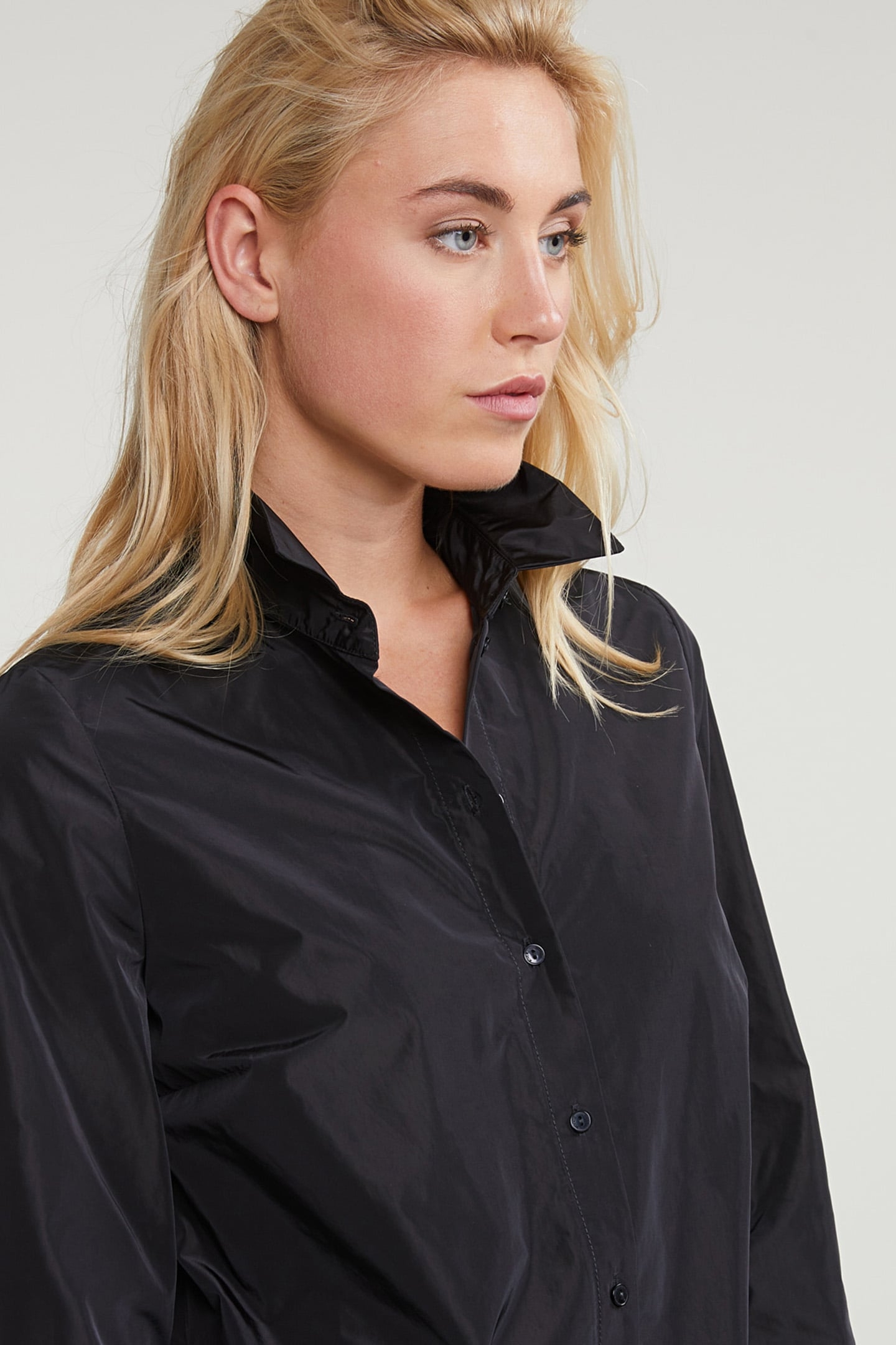 BLACK TAFFETA BLOUSE LONG SLEEVES 4