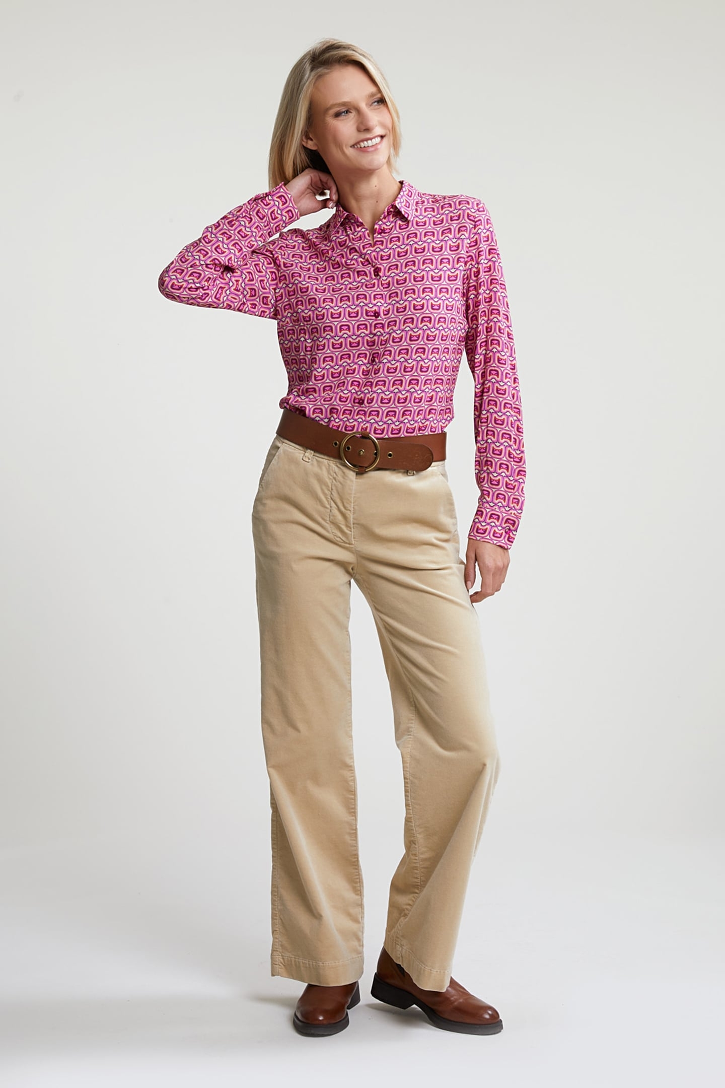 PINK/BEIGE FANTASY BLOUSE LONG SLEEVES 3
