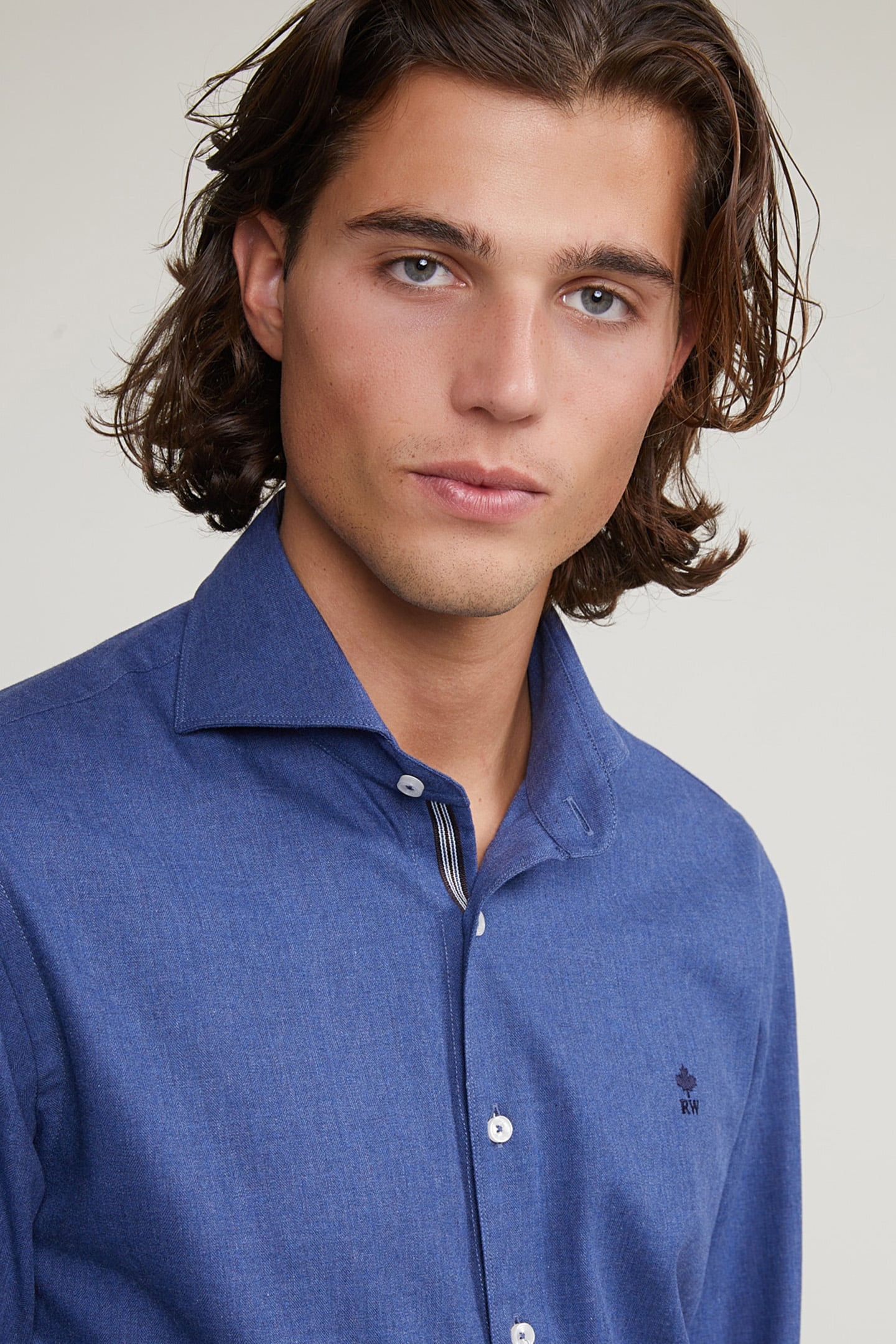 CUSTOM FIT UNI COTTON SHIRT BLUE 4