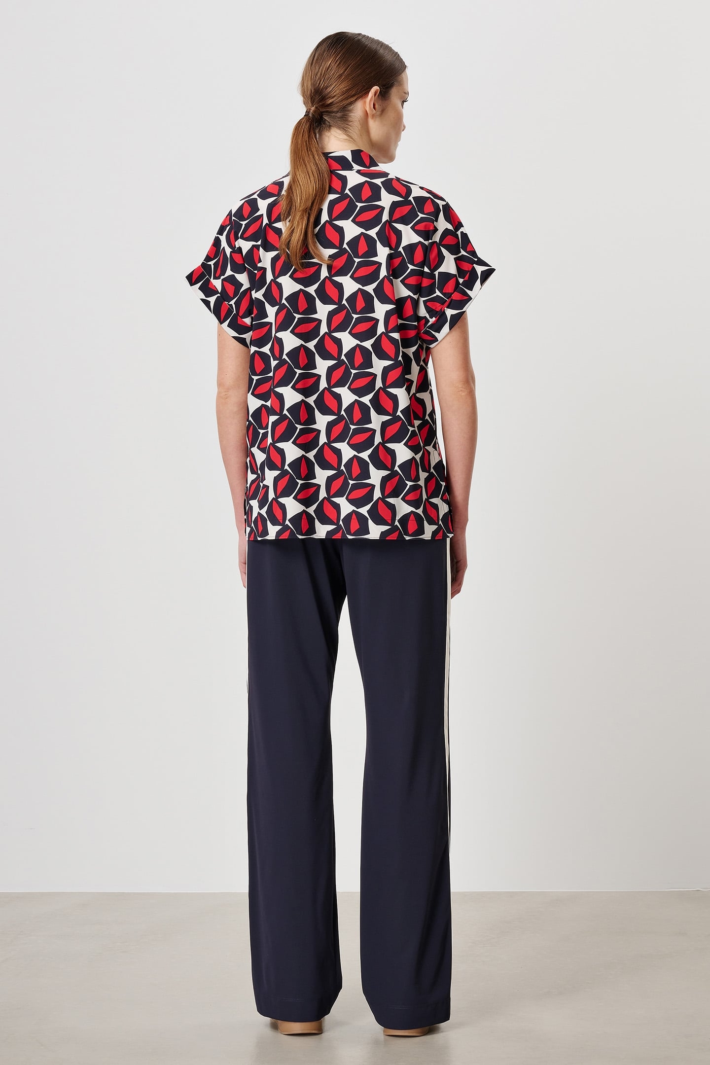 PRINTED ALPINE POLO TOP INK BLUE 2