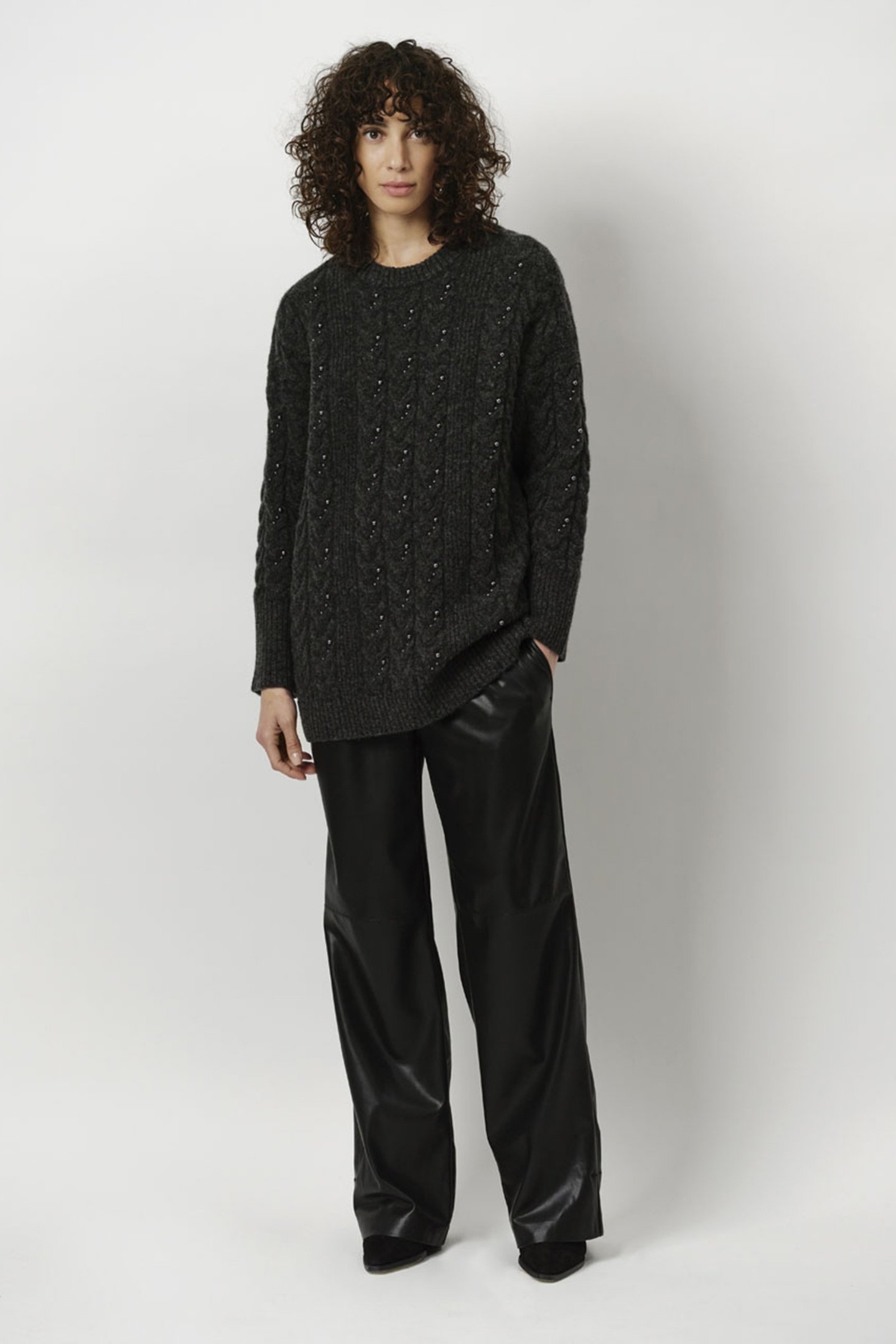 CROFT PEARL SWEATER GRAPHITE 1