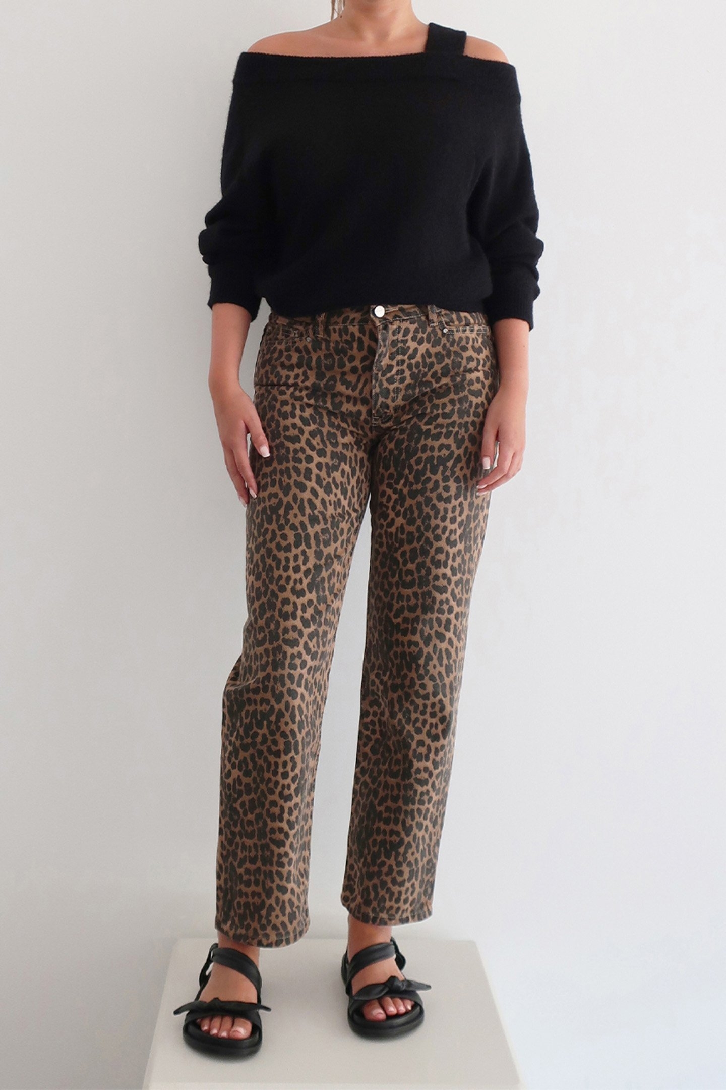 AXELLE LEOPARD STRAIGHT JEANS MULTICOLOUR 1