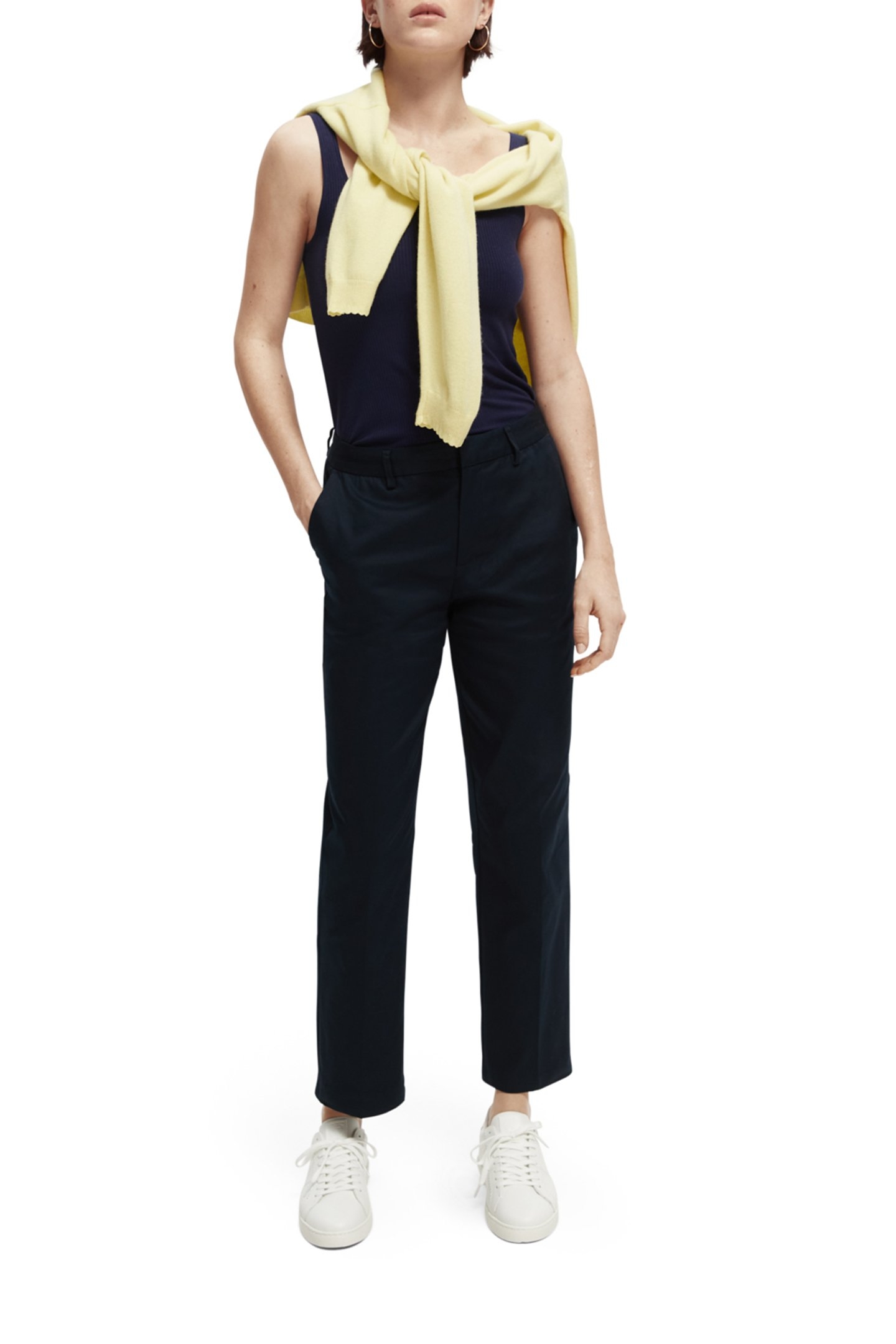 ABOTT - MID RISE TAPERED CHINO IN ORGANIC COTTON NIGHT 3