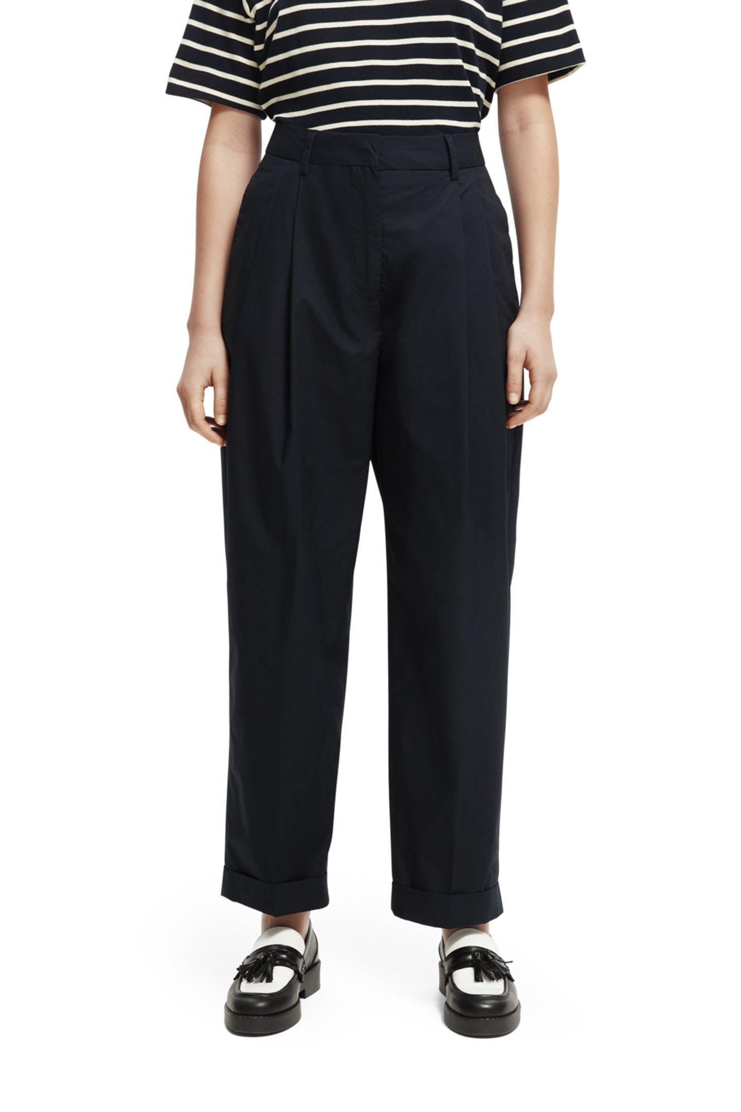 MILA - HIGH RISE TAPERED PLEATED CHINO NIGHT 1