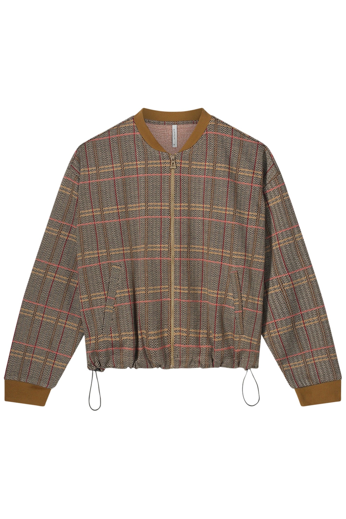 BOMBER CHECK JACQUARD CARAMEL COFFEE 2