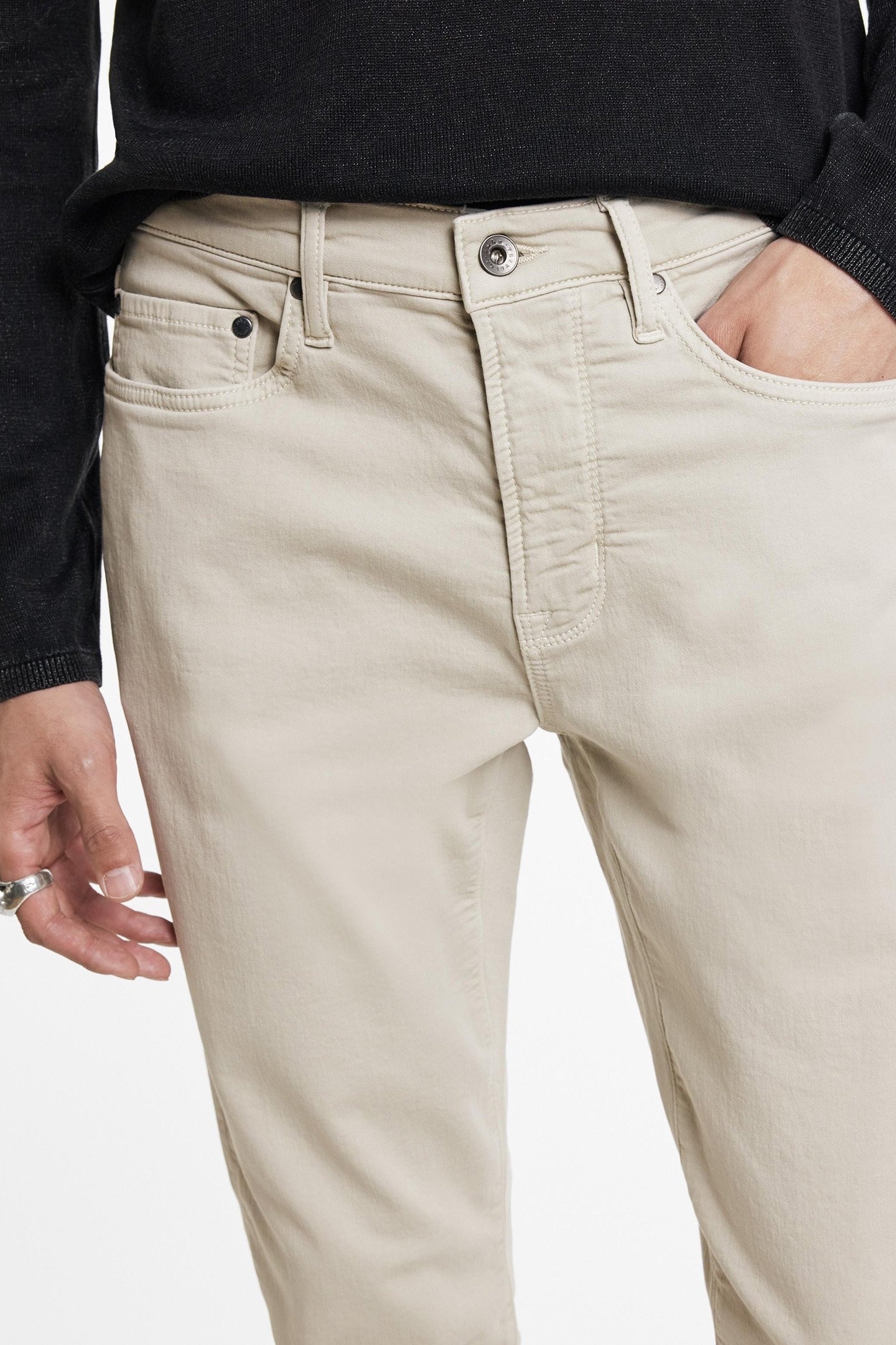 SLIM FIT WINTER GARMENT DYED DENIM WHEAT 3