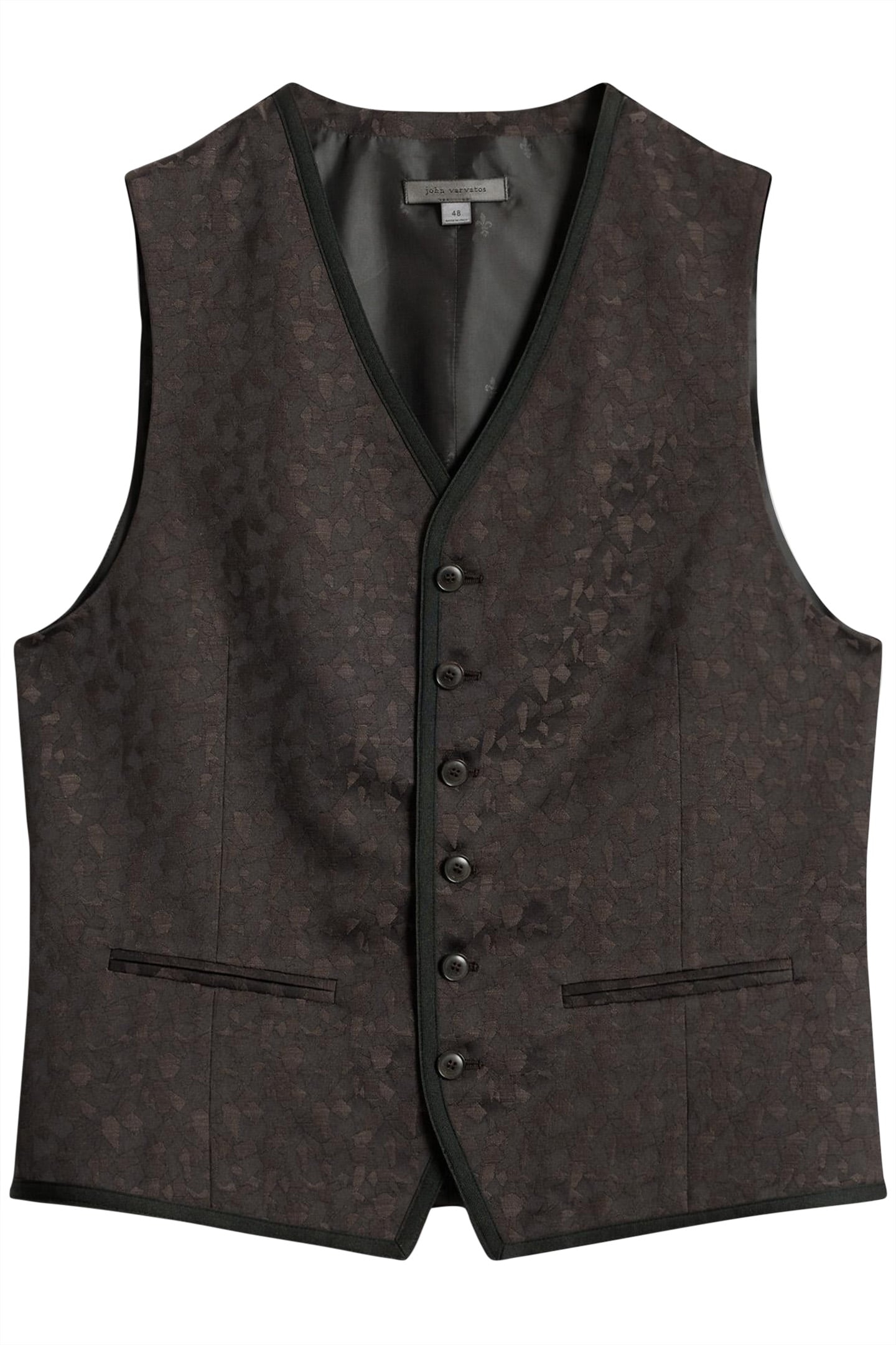 BUTTON FRONT CLOSURE VESTWITH SATIN TAPE EBONY 2