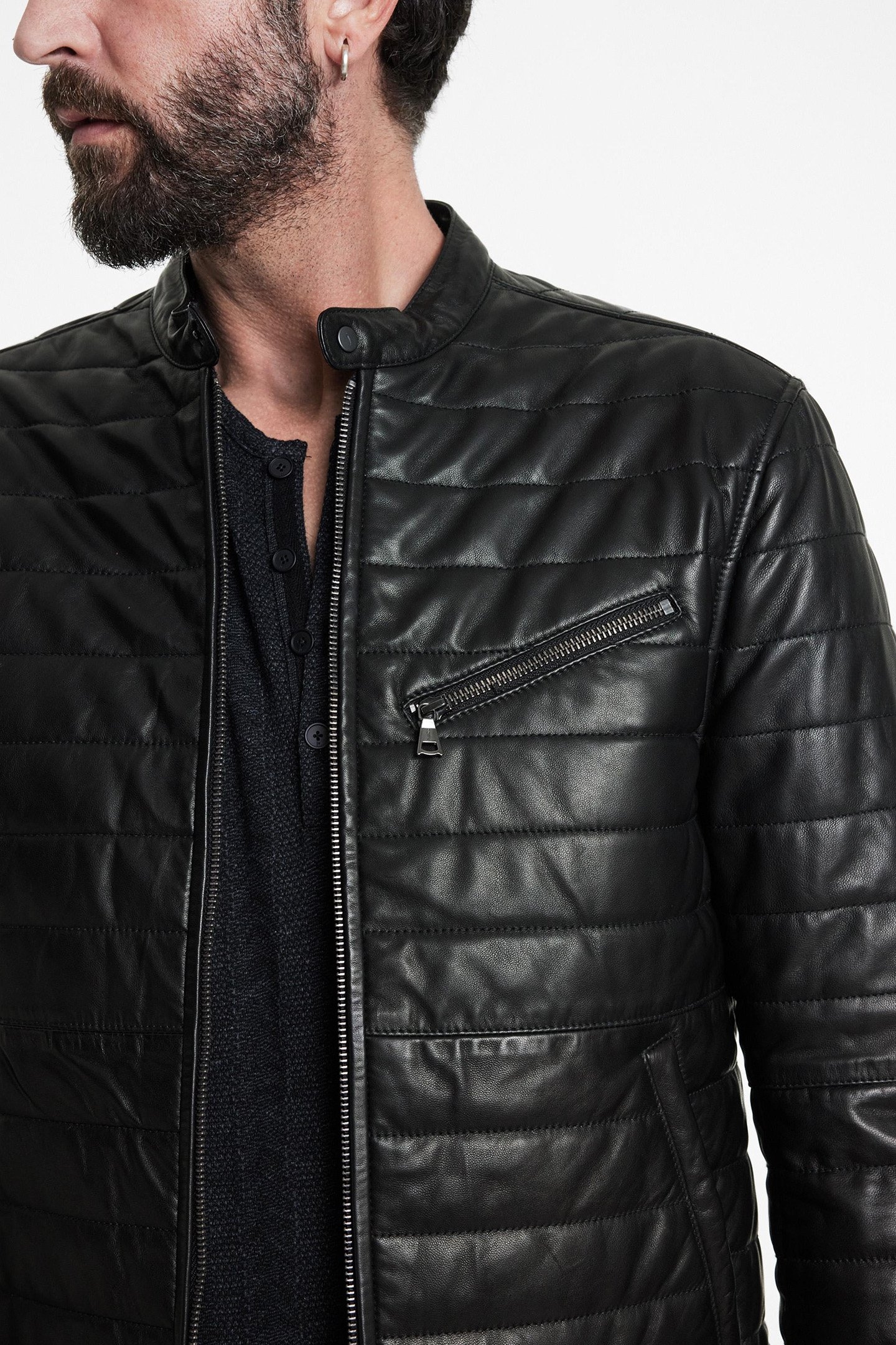 KITT QUILTED RACER JACKET BLACK 3