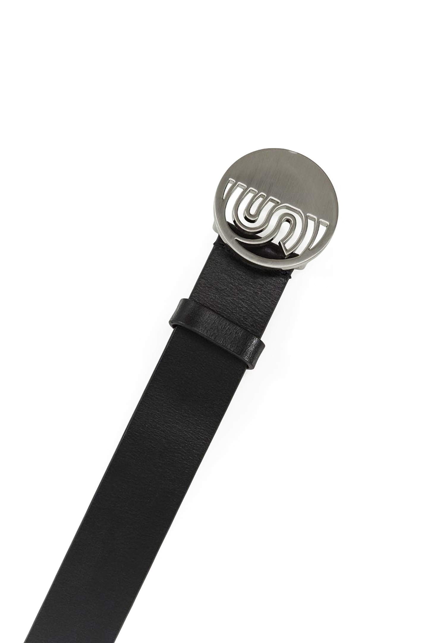 AGREE - BLACK LEATHER BELT WITH ART DECO BUCKLE 2