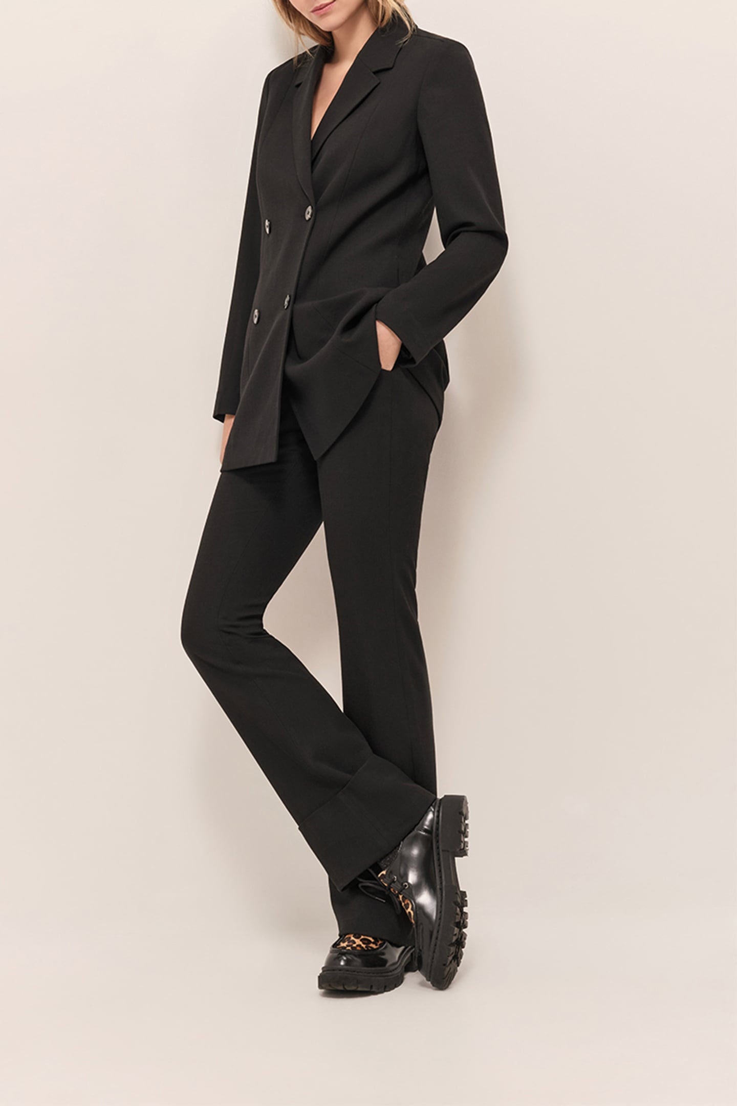 VADDEN - BLACK SUIT JACKET WITH DOUBLE-BREASTED FASTENING 1
