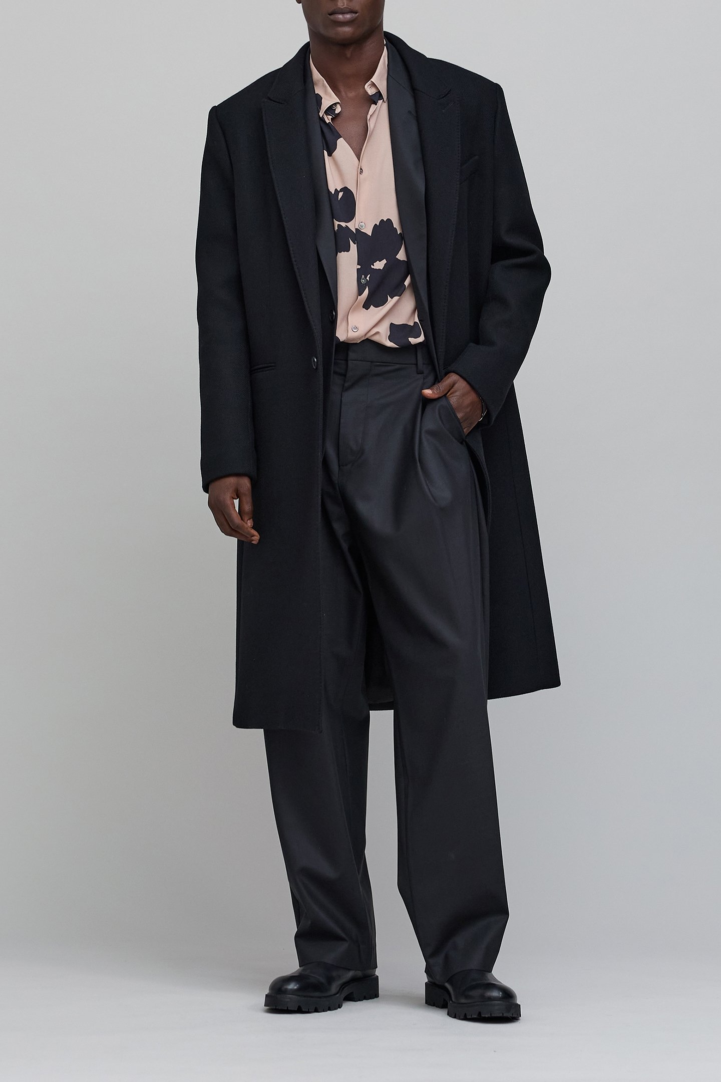 PURE EDITION-LONG BLACK WOOL COAT 4