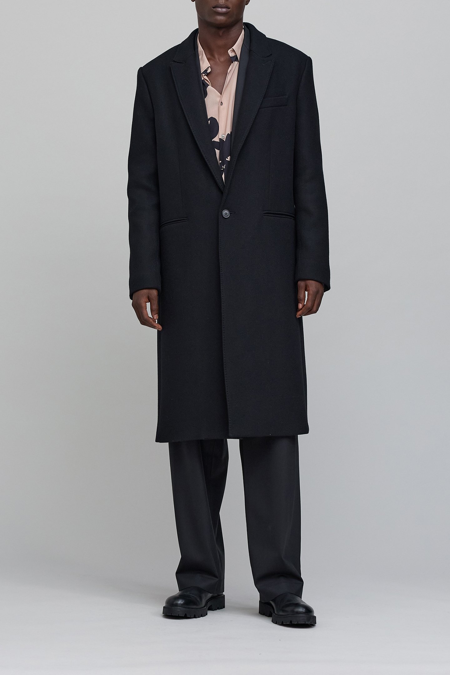 PURE EDITION-LONG BLACK WOOL COAT 2