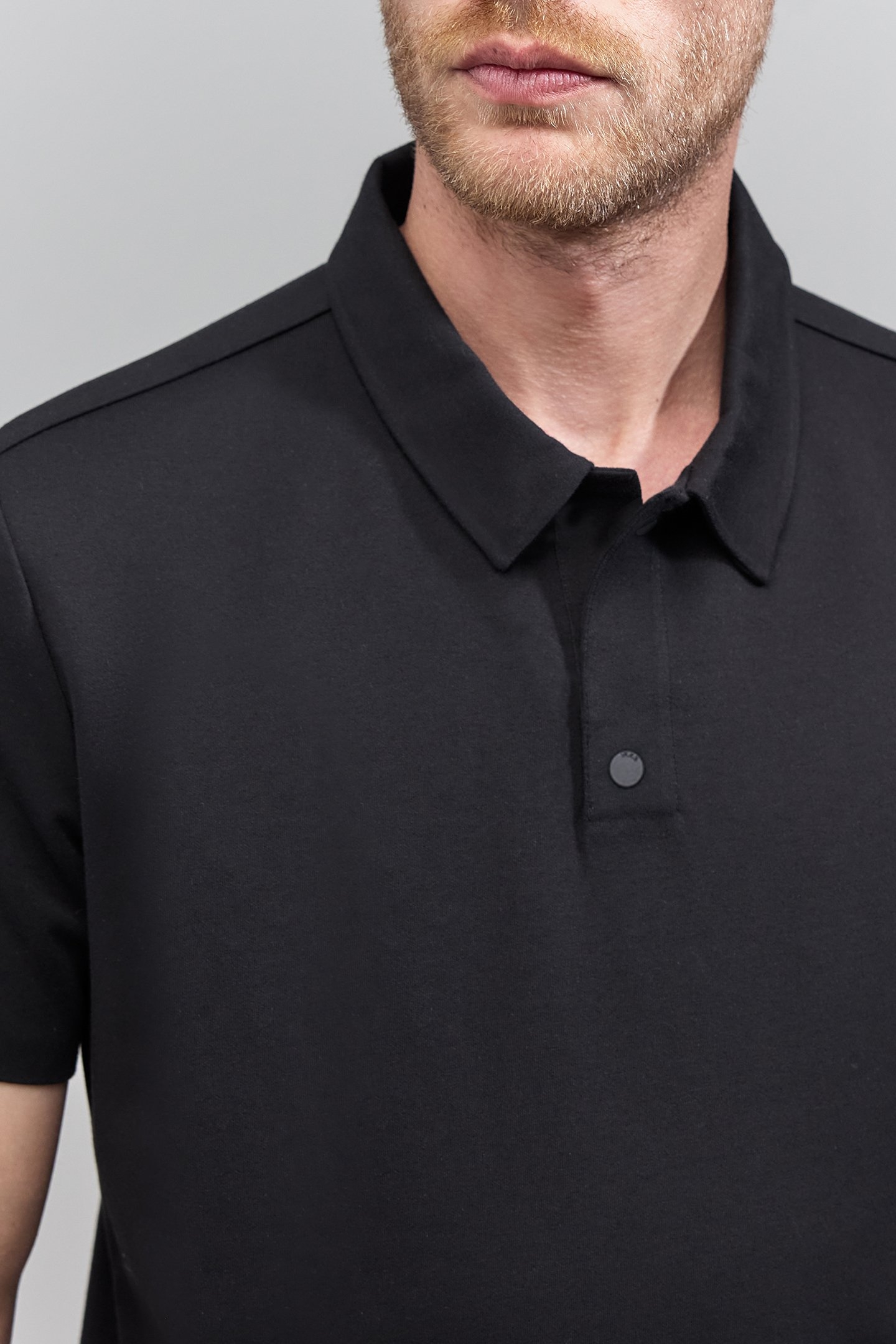 BLACK POLO WITH CLIPS ON COLLAR DRY FAST 5