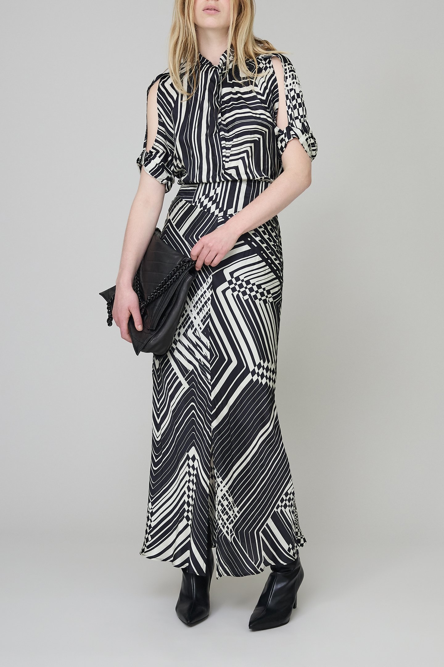 PURE EDITION-BLACK ART DECO LONG DRESS 1