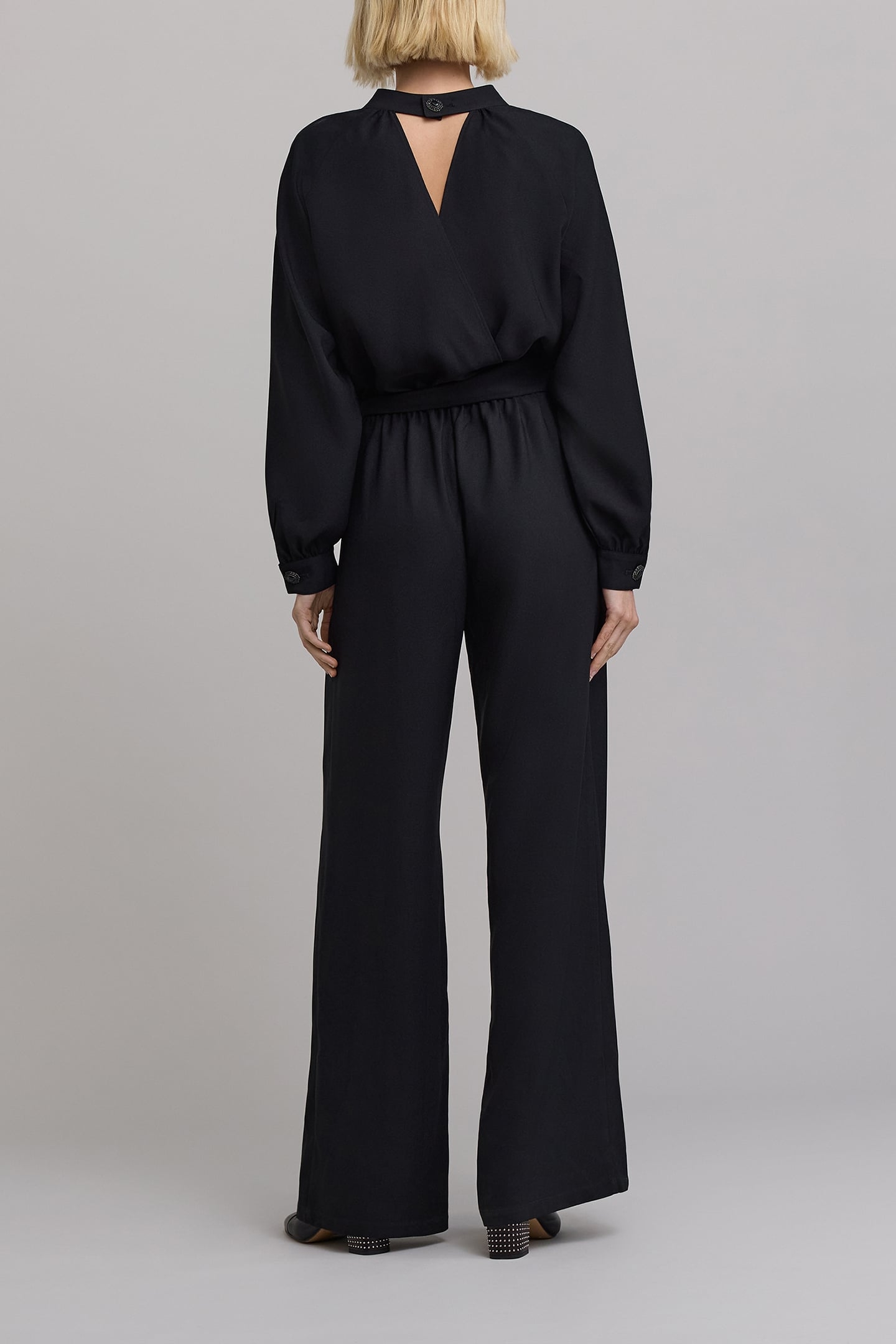 BLACK BUTTON-AND-JEWEL STAR JUMPSUIT 2