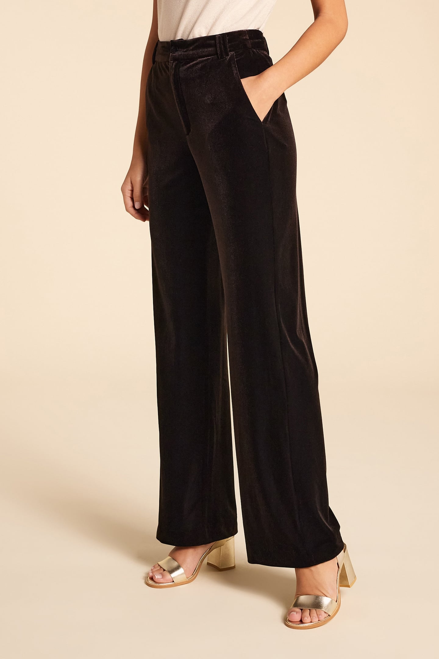 BROWN VELOUR SUIT PANTS 1