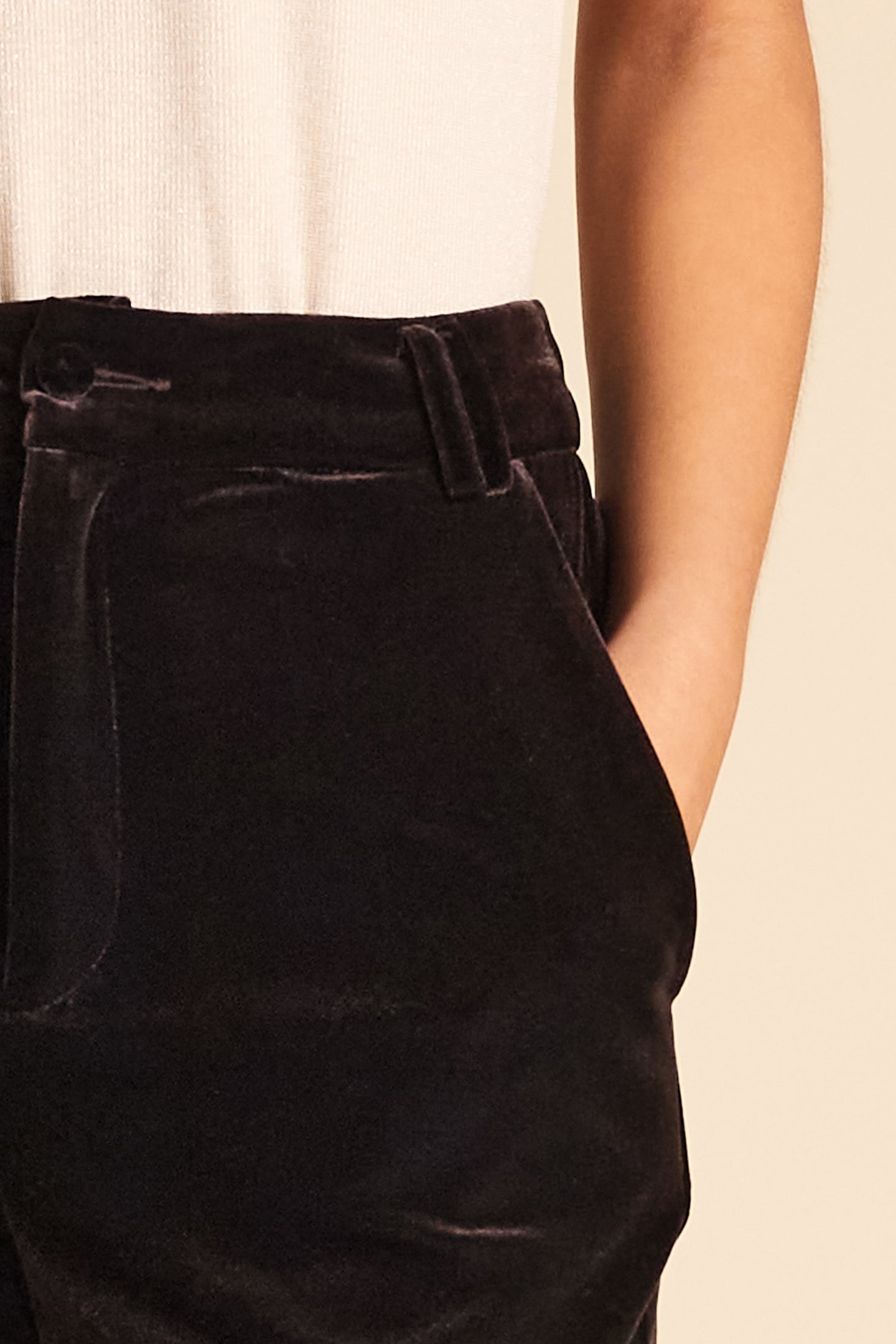 BROWN VELOUR SUIT PANTS 7