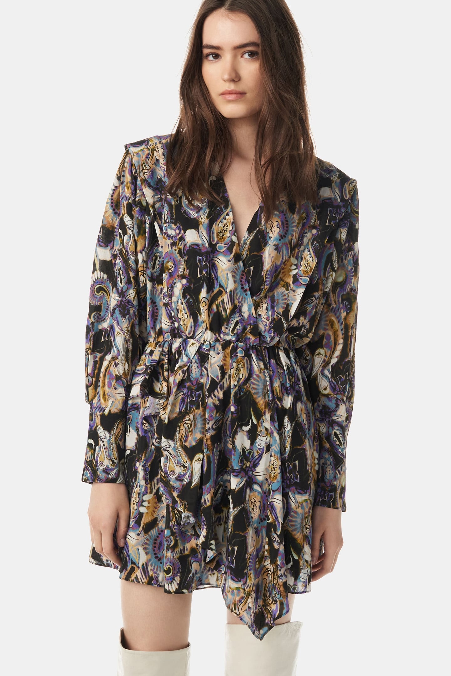 DAMIE DRESS BLACK/PURPLE 1