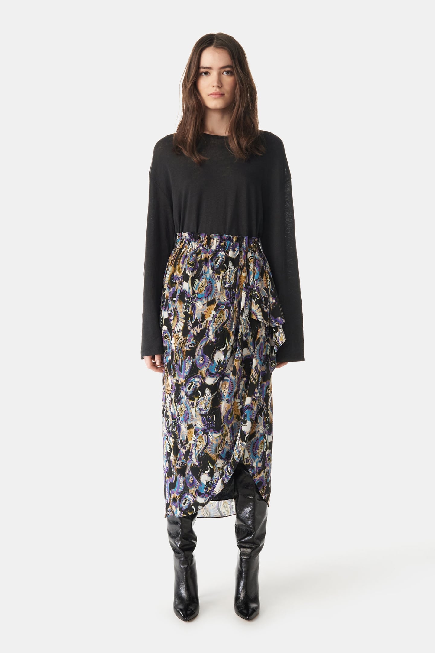 DOLA SKIRT BLACK/PURPLE 3