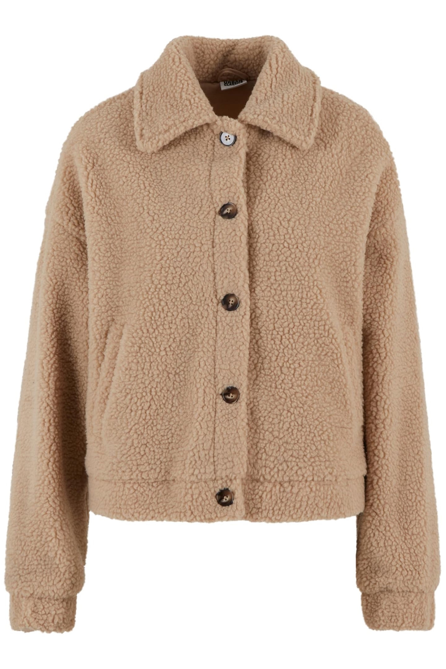 LADIES SHORT SHERPA BUTTON JACKET UNION BEIGE 1