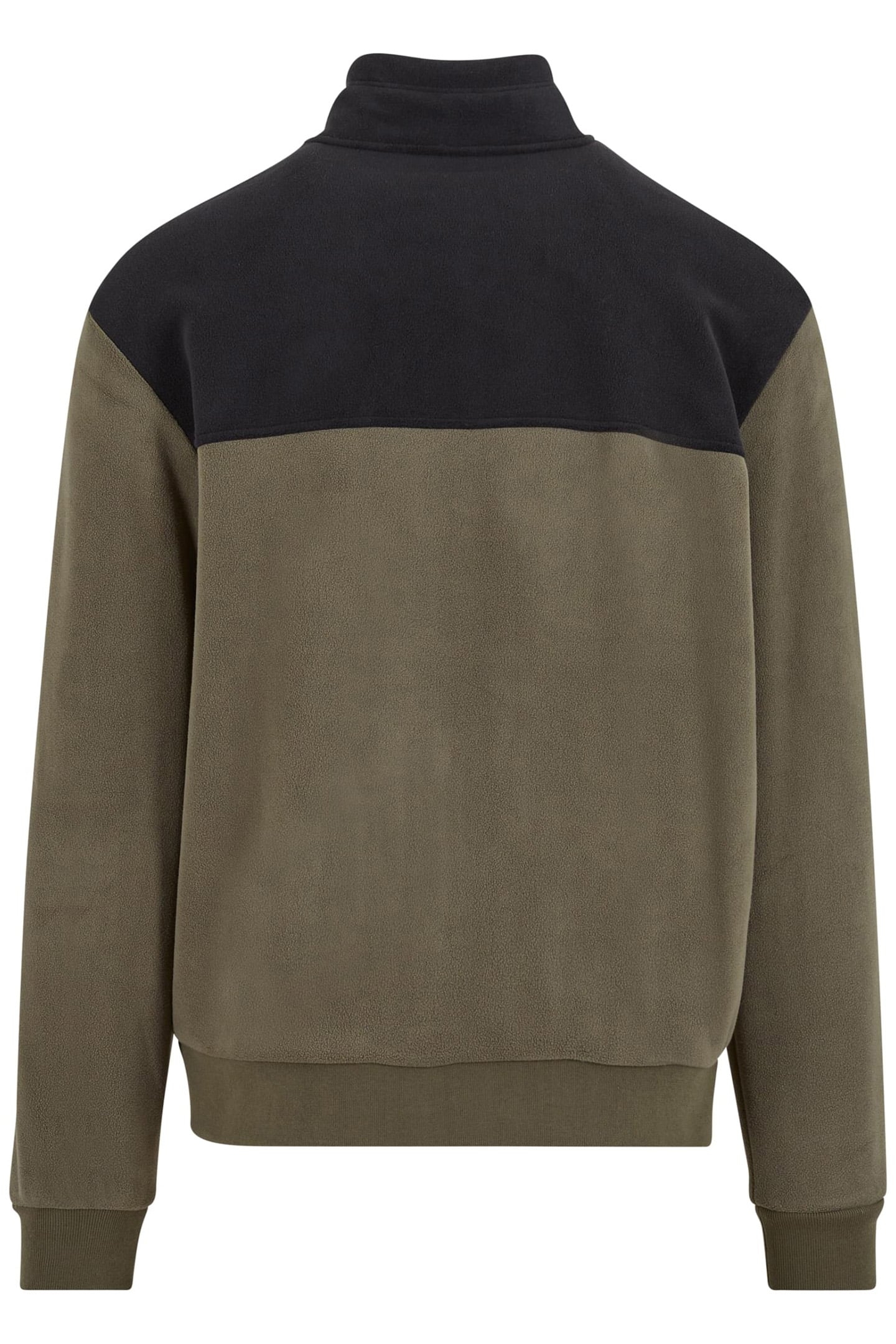 COLOUR BLOCK POLAR FLEECE JACKET BLACK/OLIVE 2