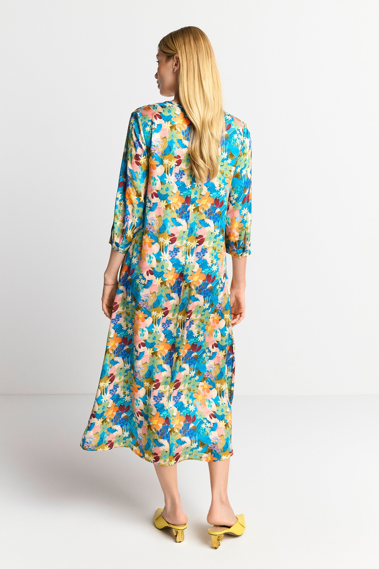PRINTED V-NECK DRESS WITH FLOWER PRINT RECYCLED ORIGINAL 3