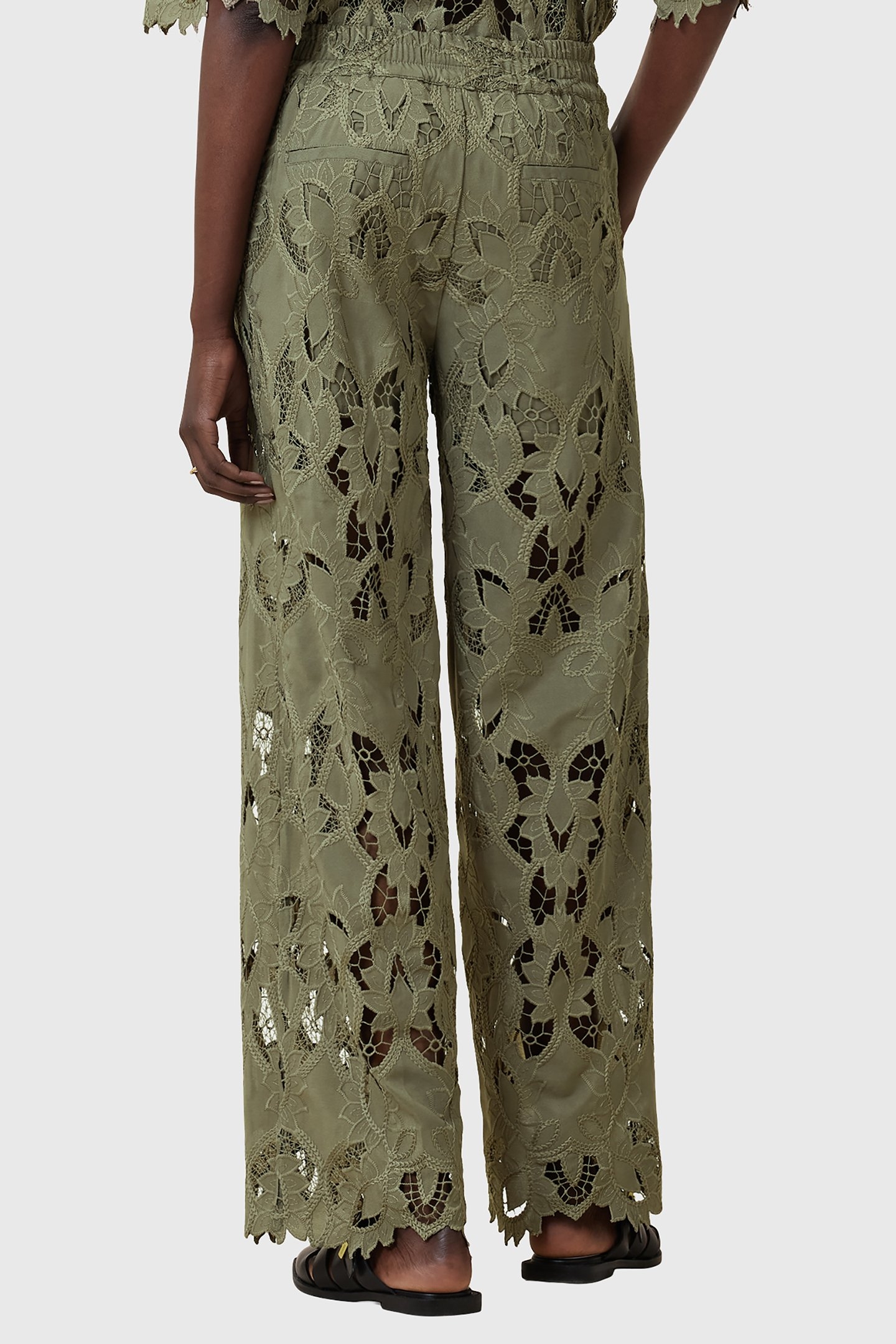 CHARLI EMB TROUSER MERMAID GREEN 2