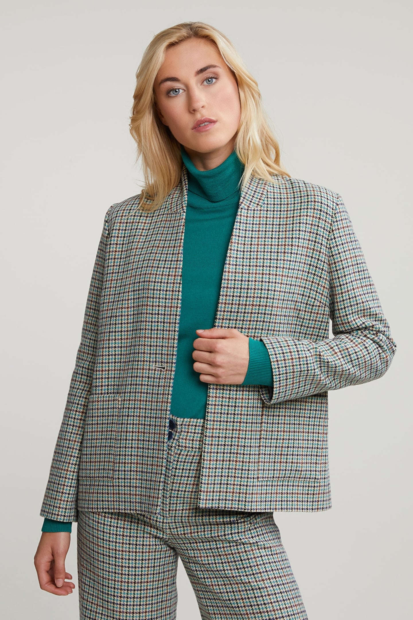 CHECKED BLAZER 2 BUTTONS MULTI 1