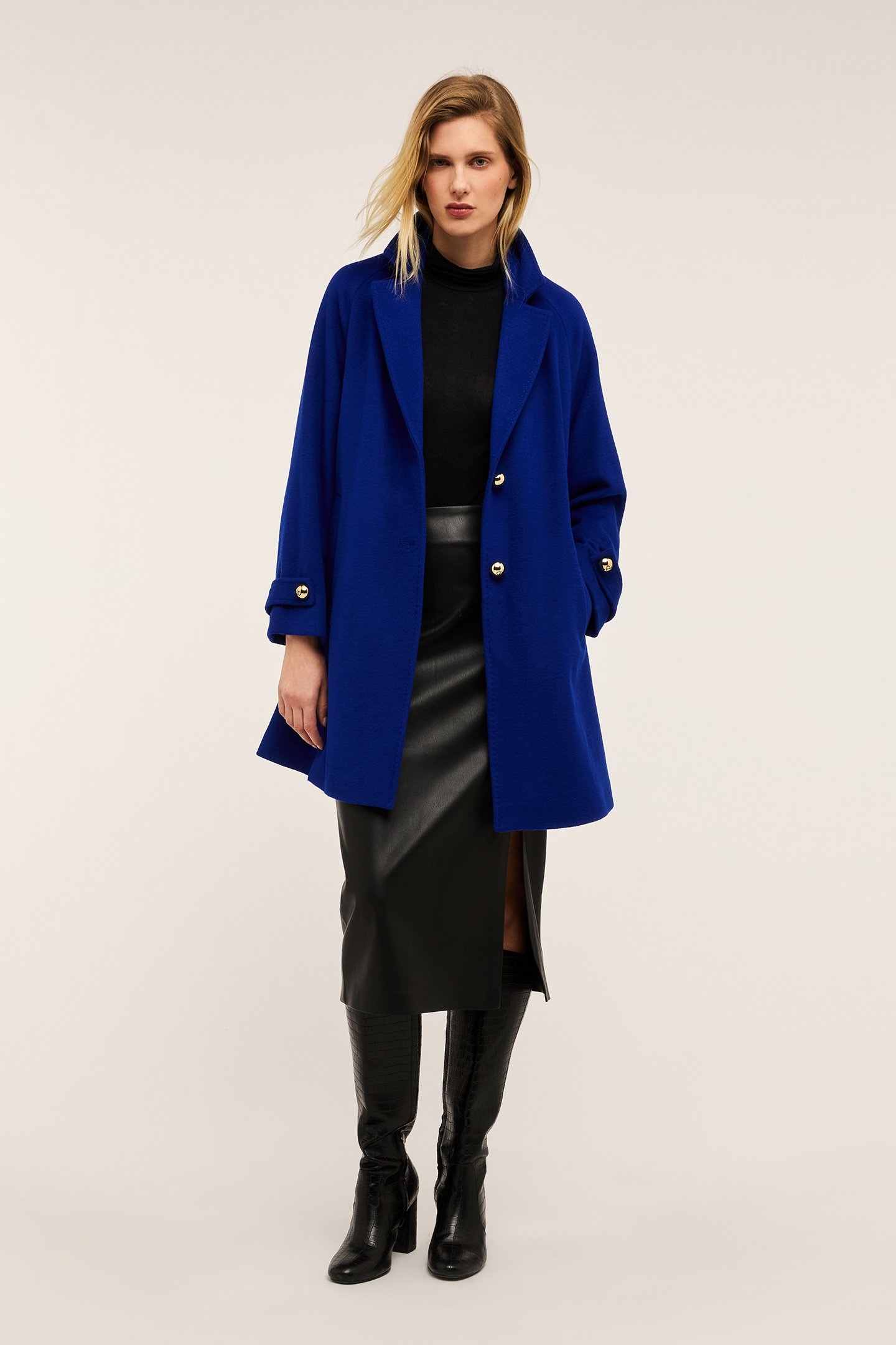 WOOL BLEND CLOTH PEA COAT BLUETTE 2
