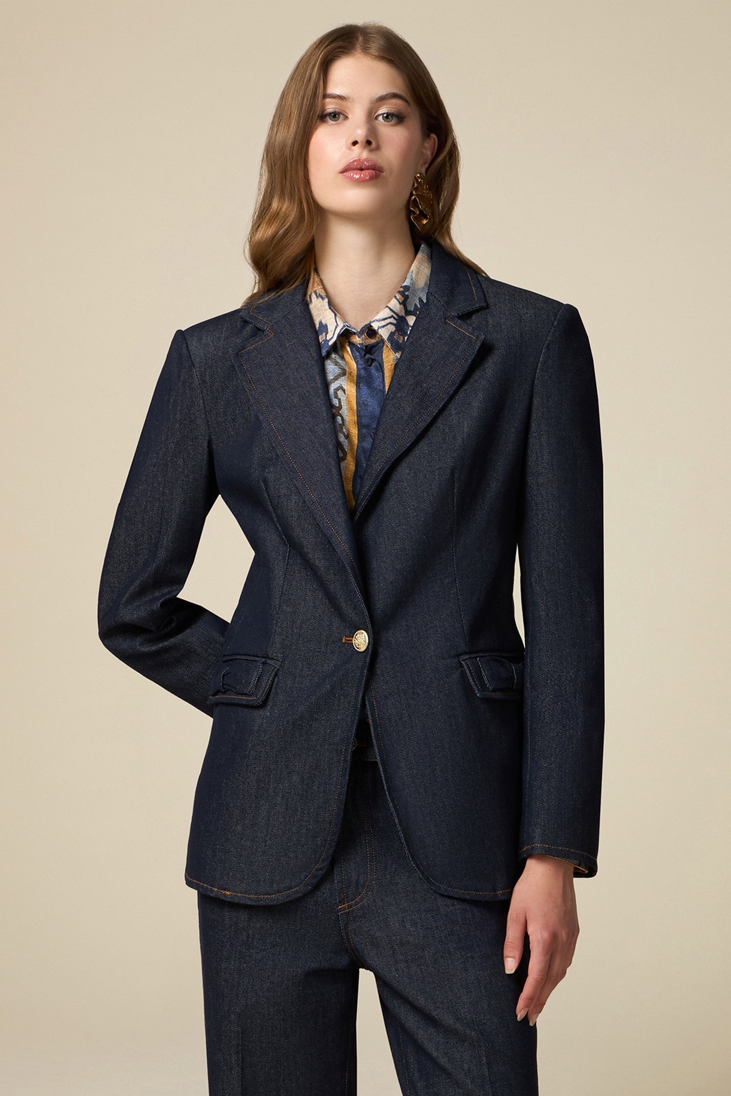 DENIM BLAZER WITH BOWS BLUE 1