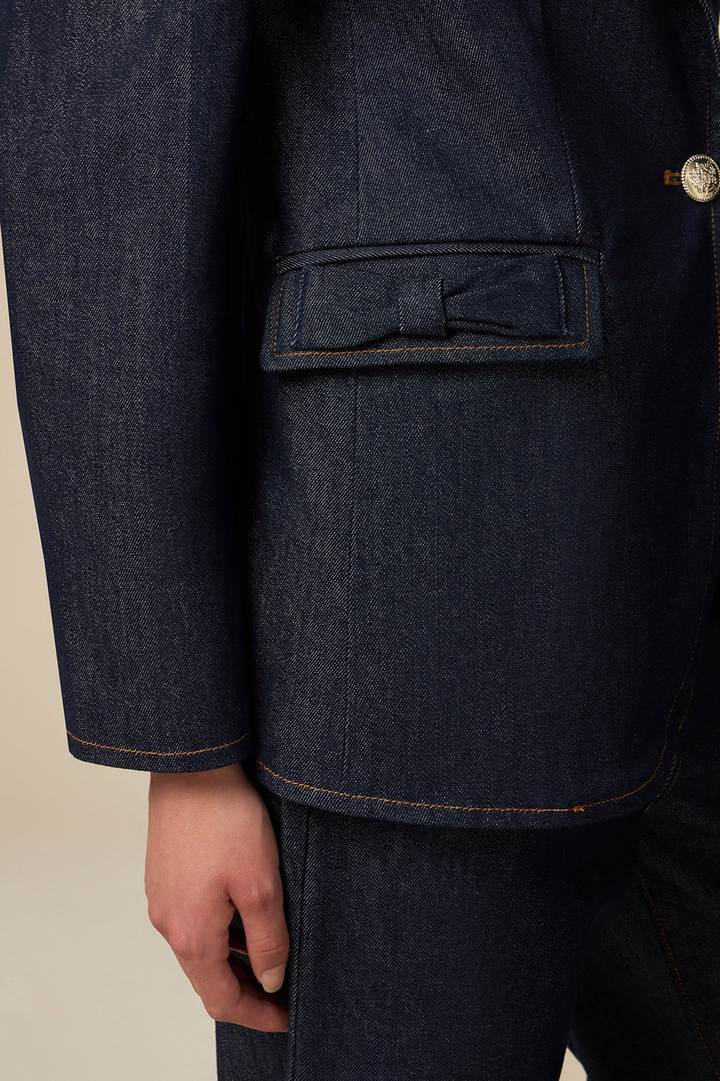 DENIM BLAZER WITH BOWS BLUE 4