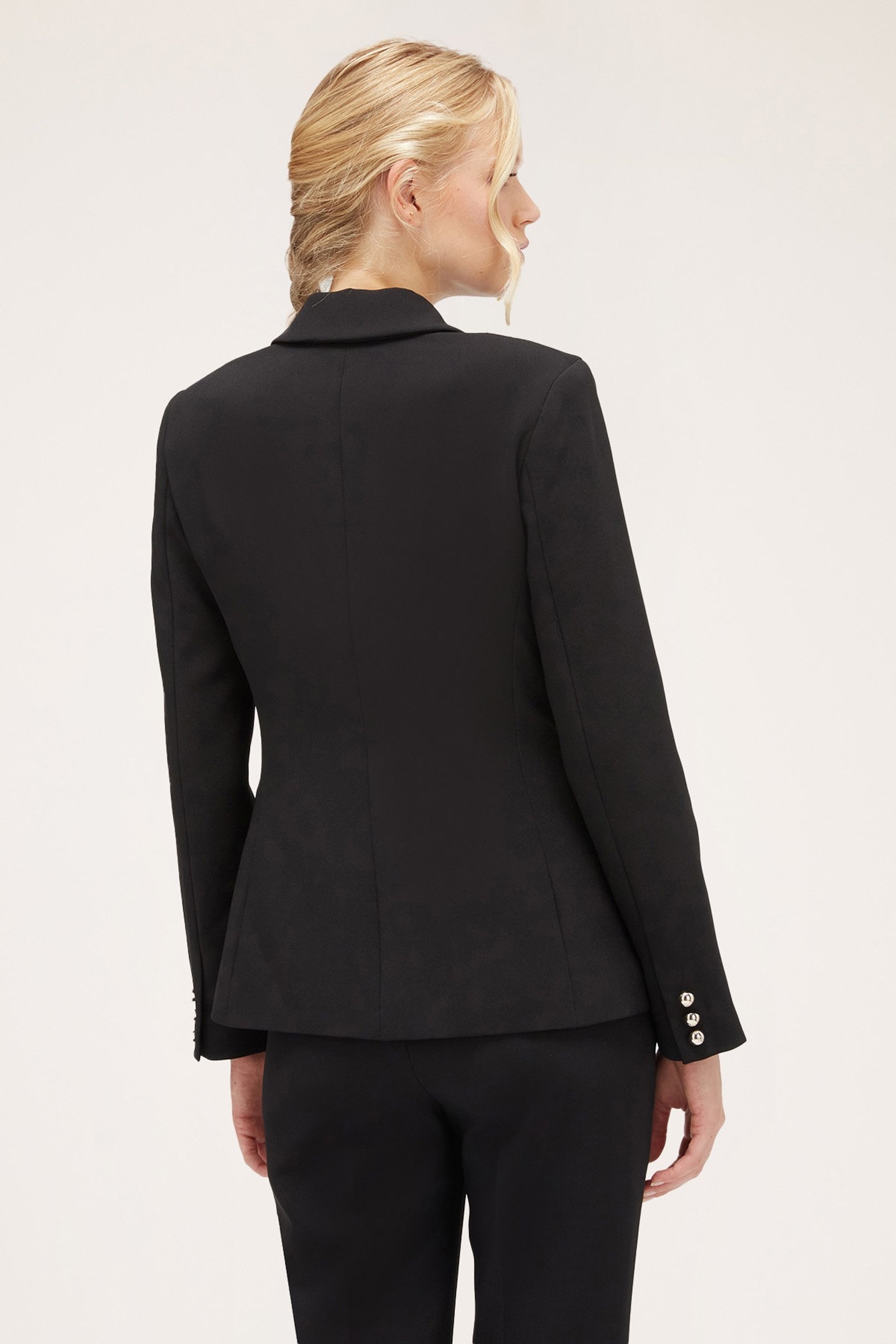 SINGLE-BREASTED CREPE FABRIC BLAZER BLACK 2