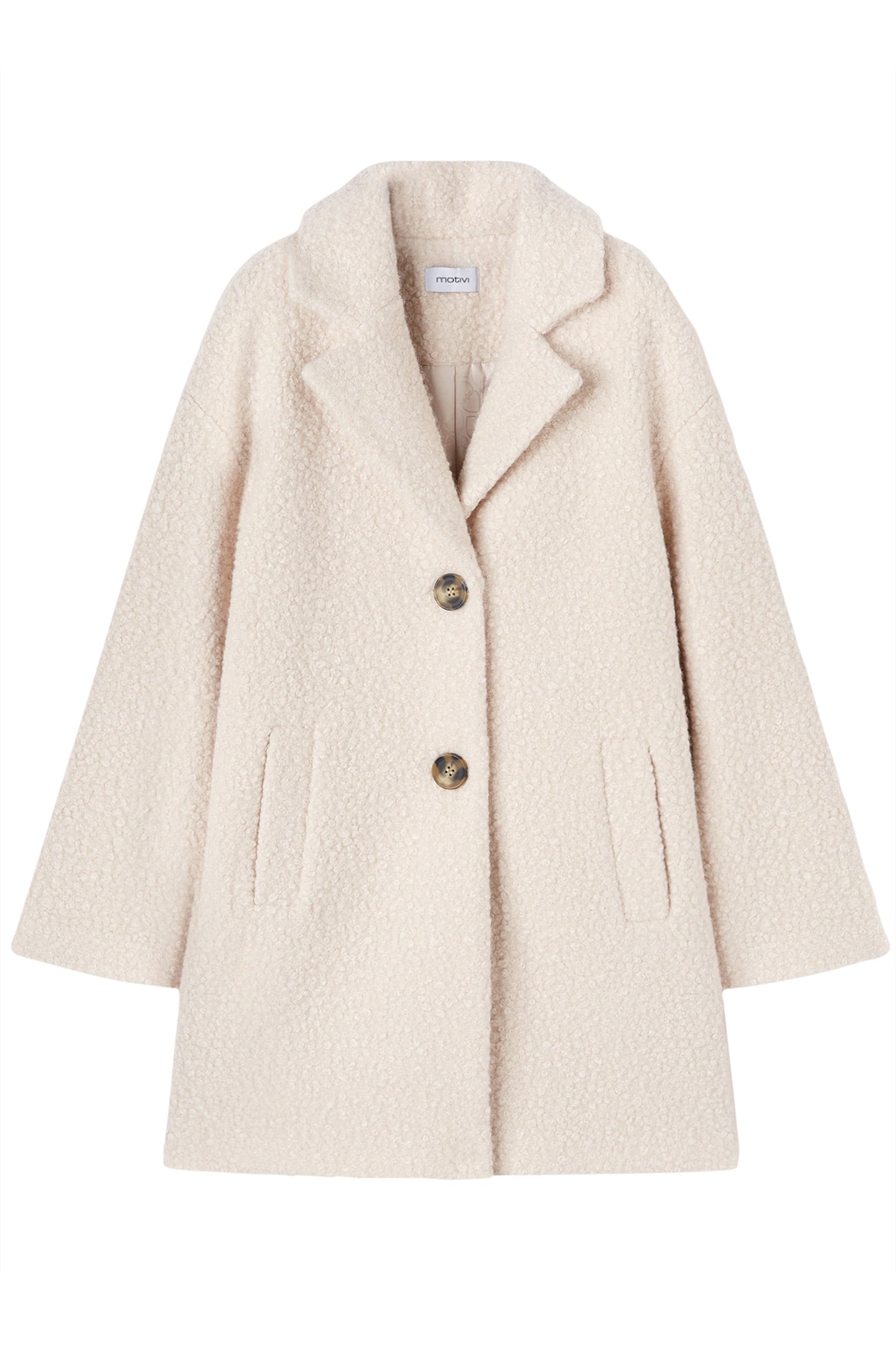 SINGLE-BREASTED BOUCLÉ CLOTH COAT WHITE 4