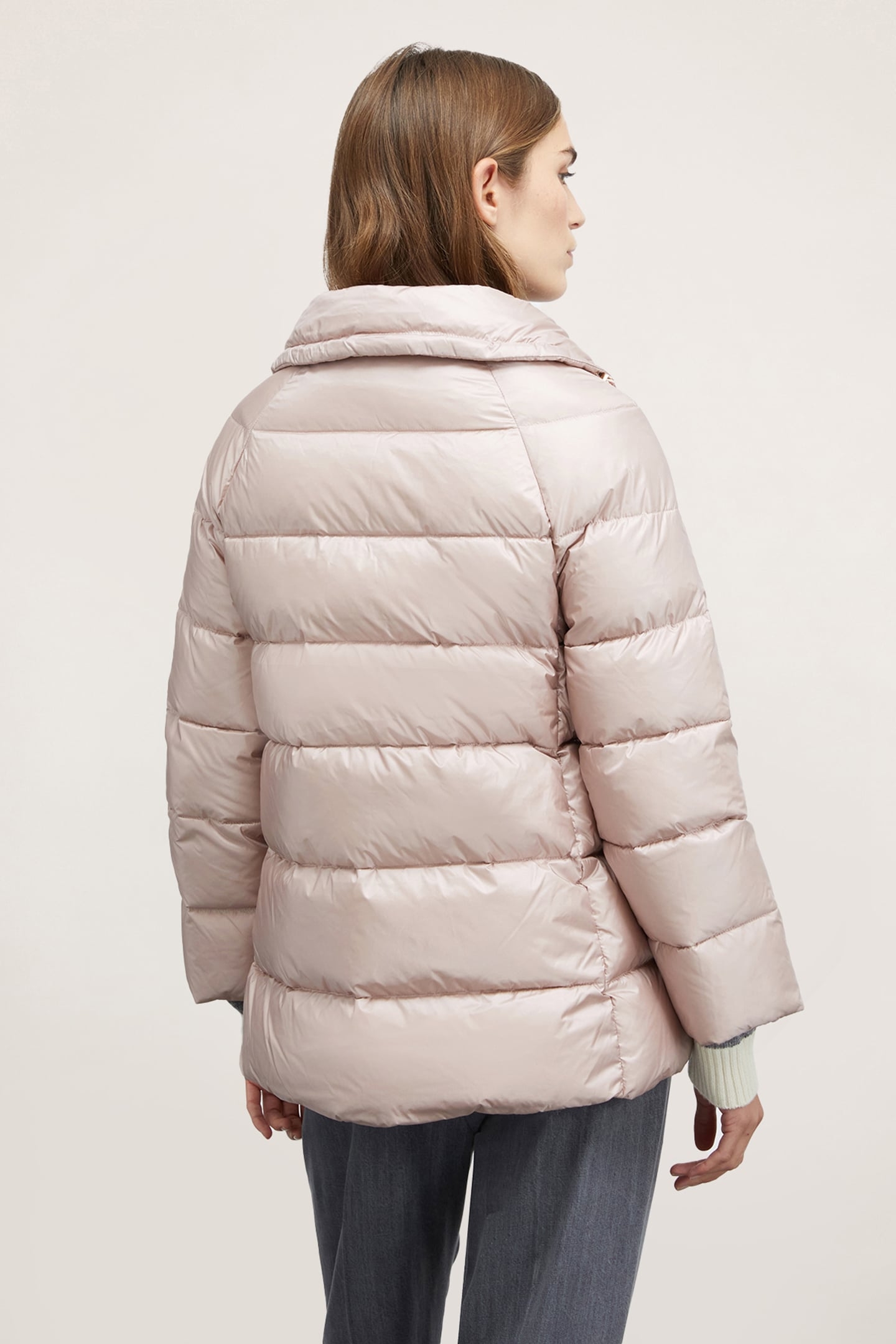 GENUINE DOWN JACKET WITH HIGH COLLAR PINK 2