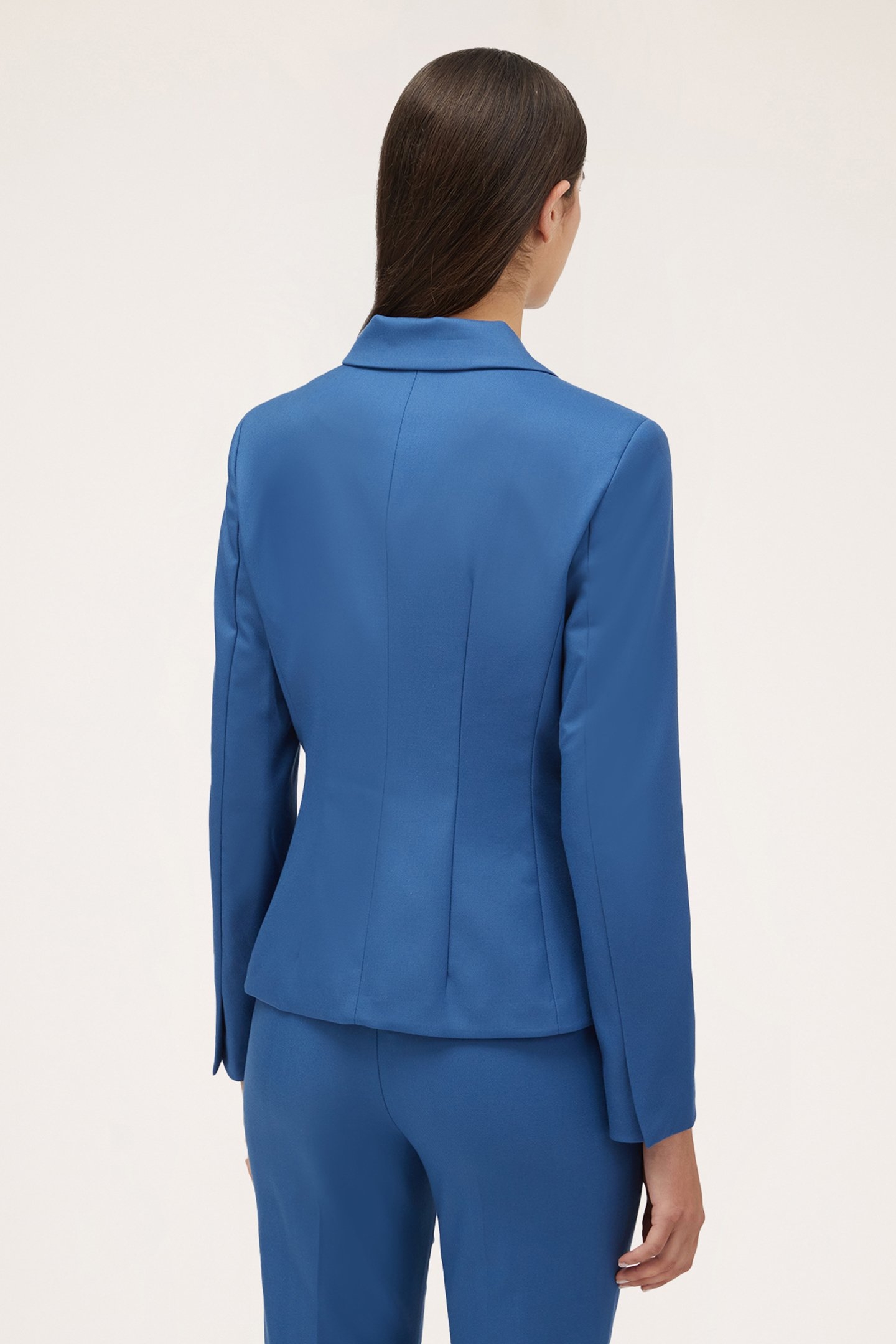 POLYVISCOSE DOUBLE-BREASTED JACKET BLUE 2