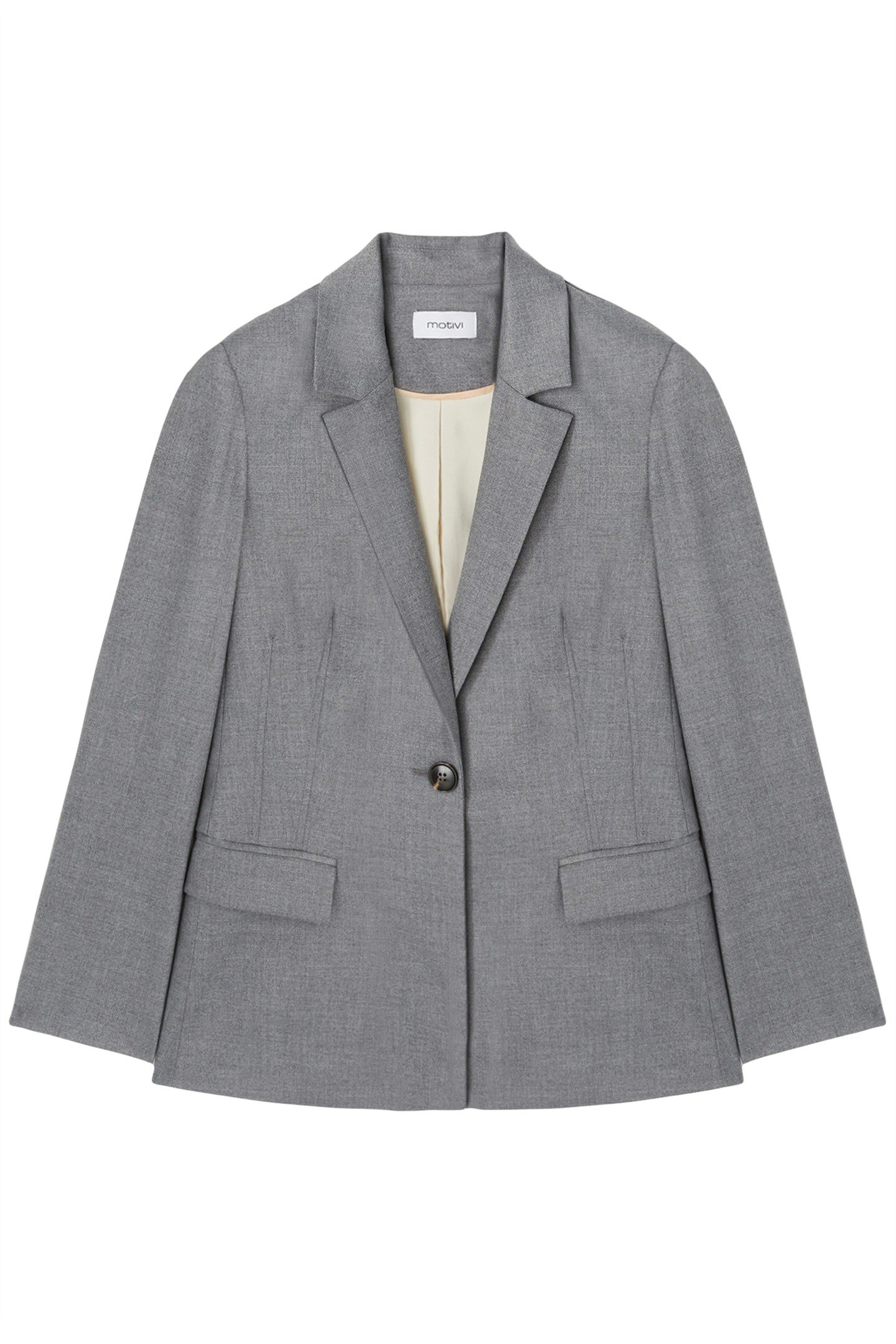 SINGLE-BREASTED POLYVISCOSE JACKET GREY 4