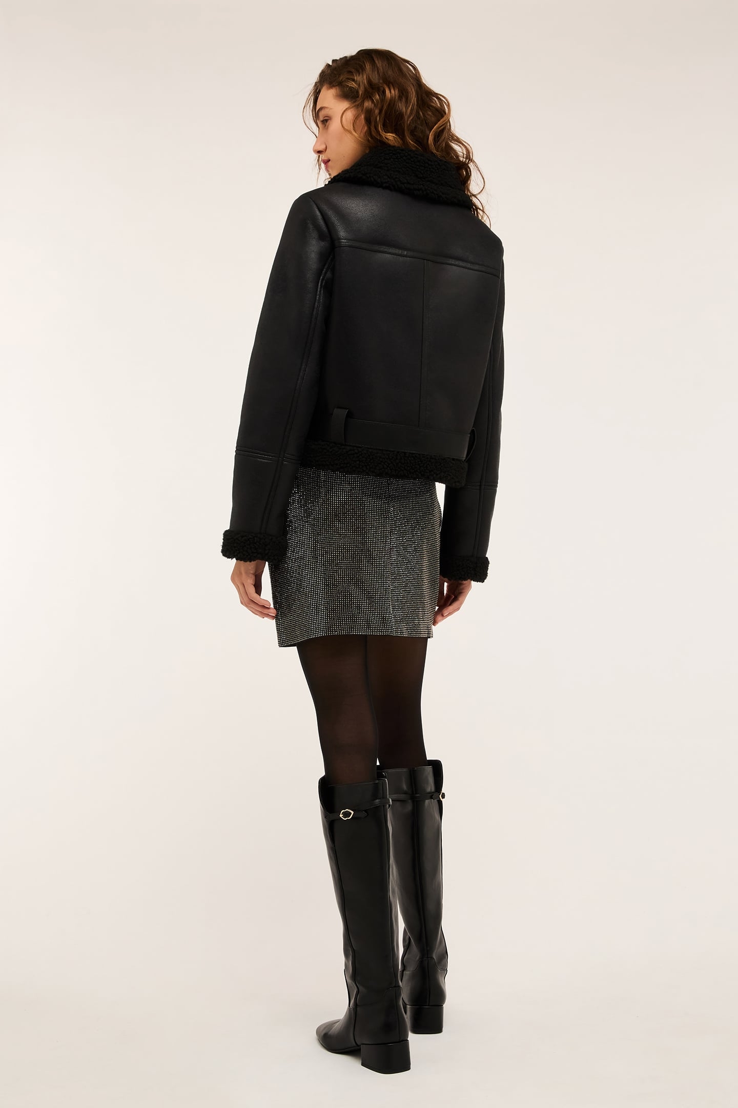 SHEEPSKIN-EFFECT JACKET BLACK 2