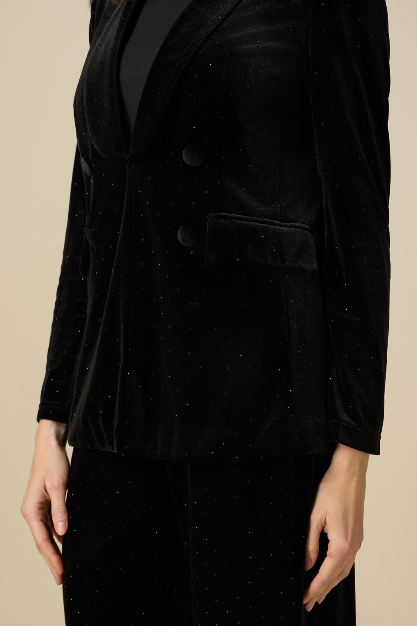 VELVET BLAZER WITH CRYSTALS BLACK 4